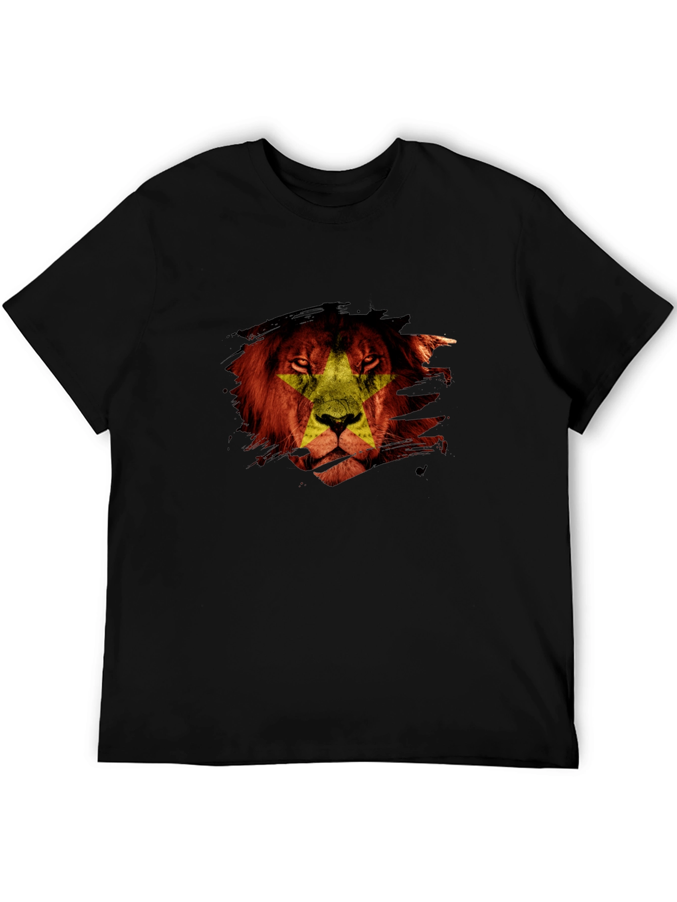 Lion Star Graphic Black T-Shirt