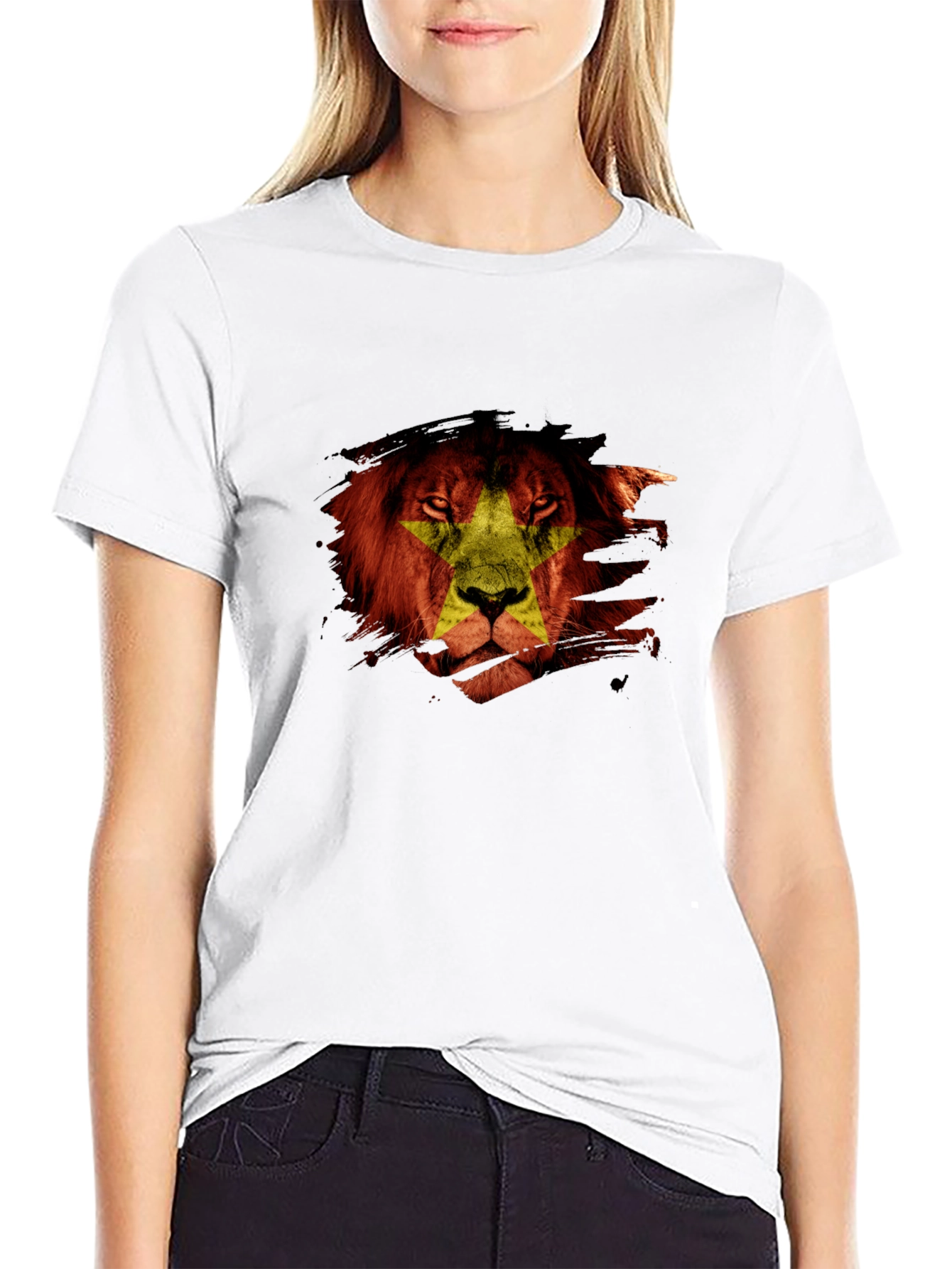 Lion Star Graphic Black T-Shirt