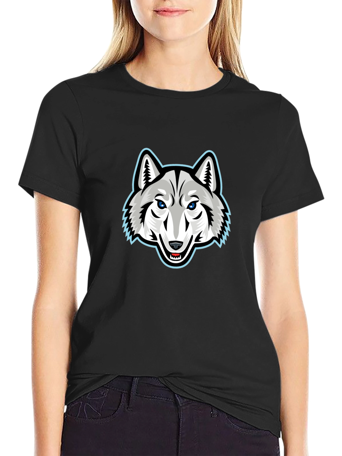 Cool Wolf Graphic T-Shirt - Black
