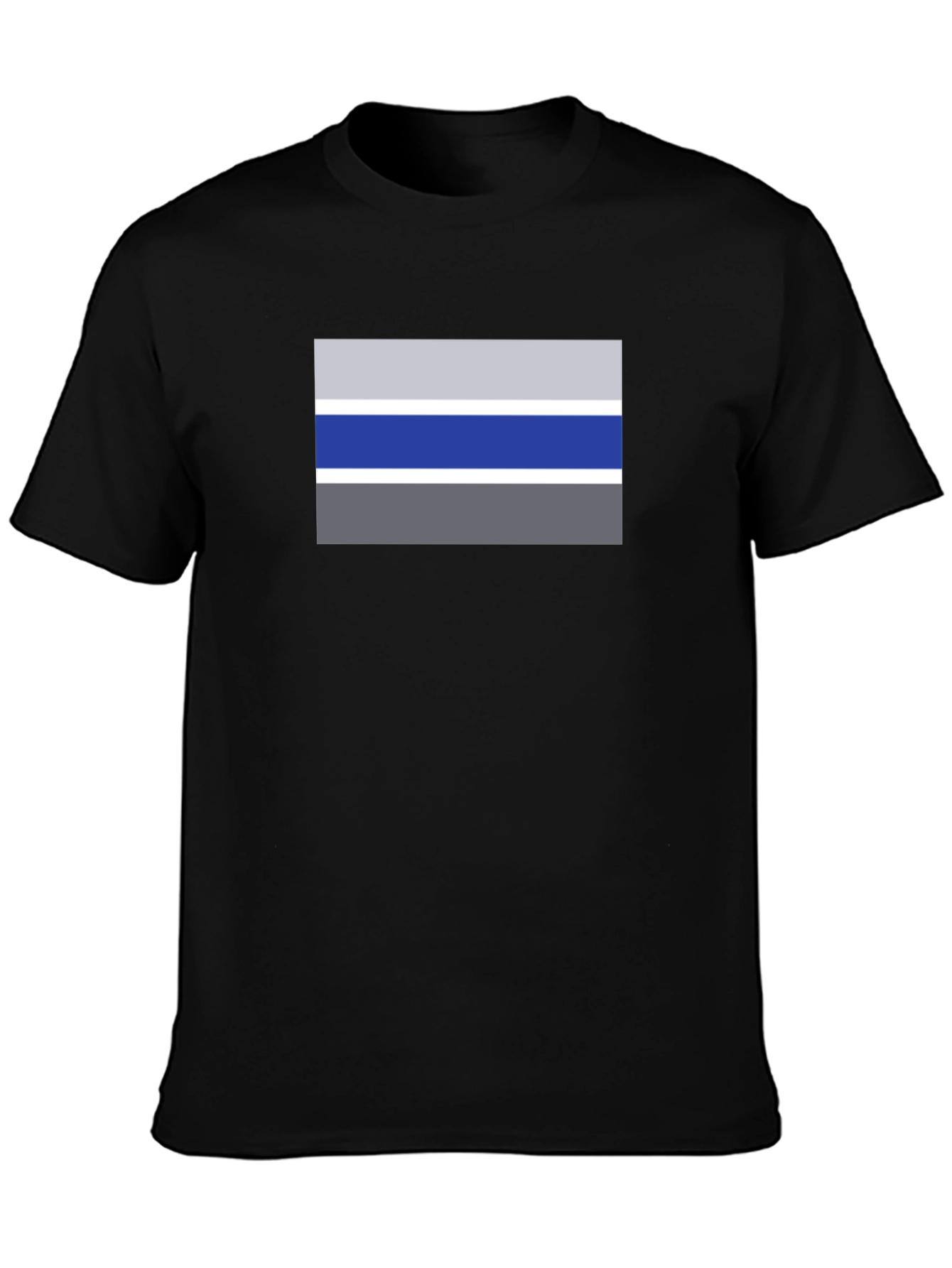 Striped Rectangle Black Tee