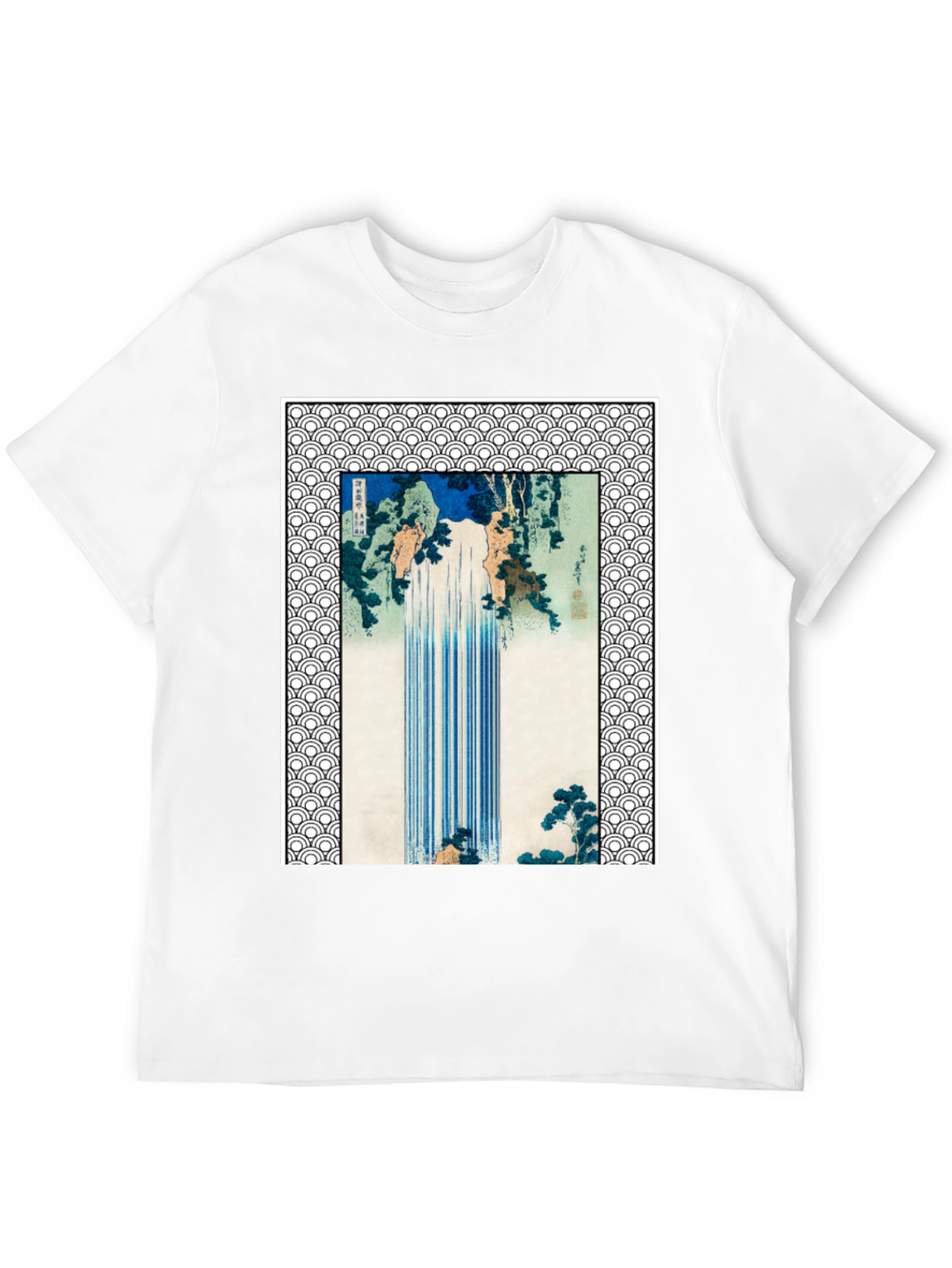 Waterfall Graphic Print Black T-Shirt