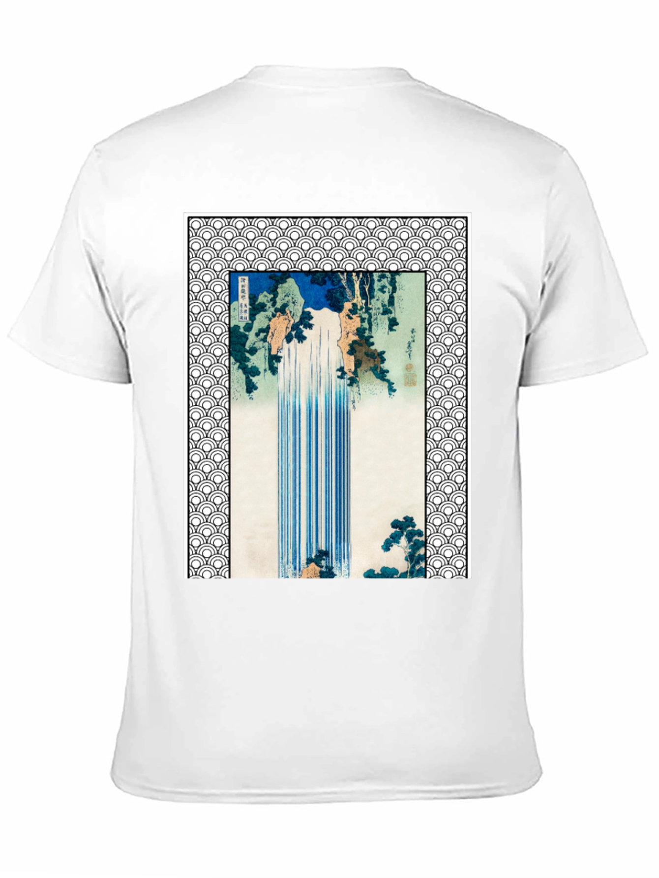 Waterfall Graphic Print Black T-Shirt
