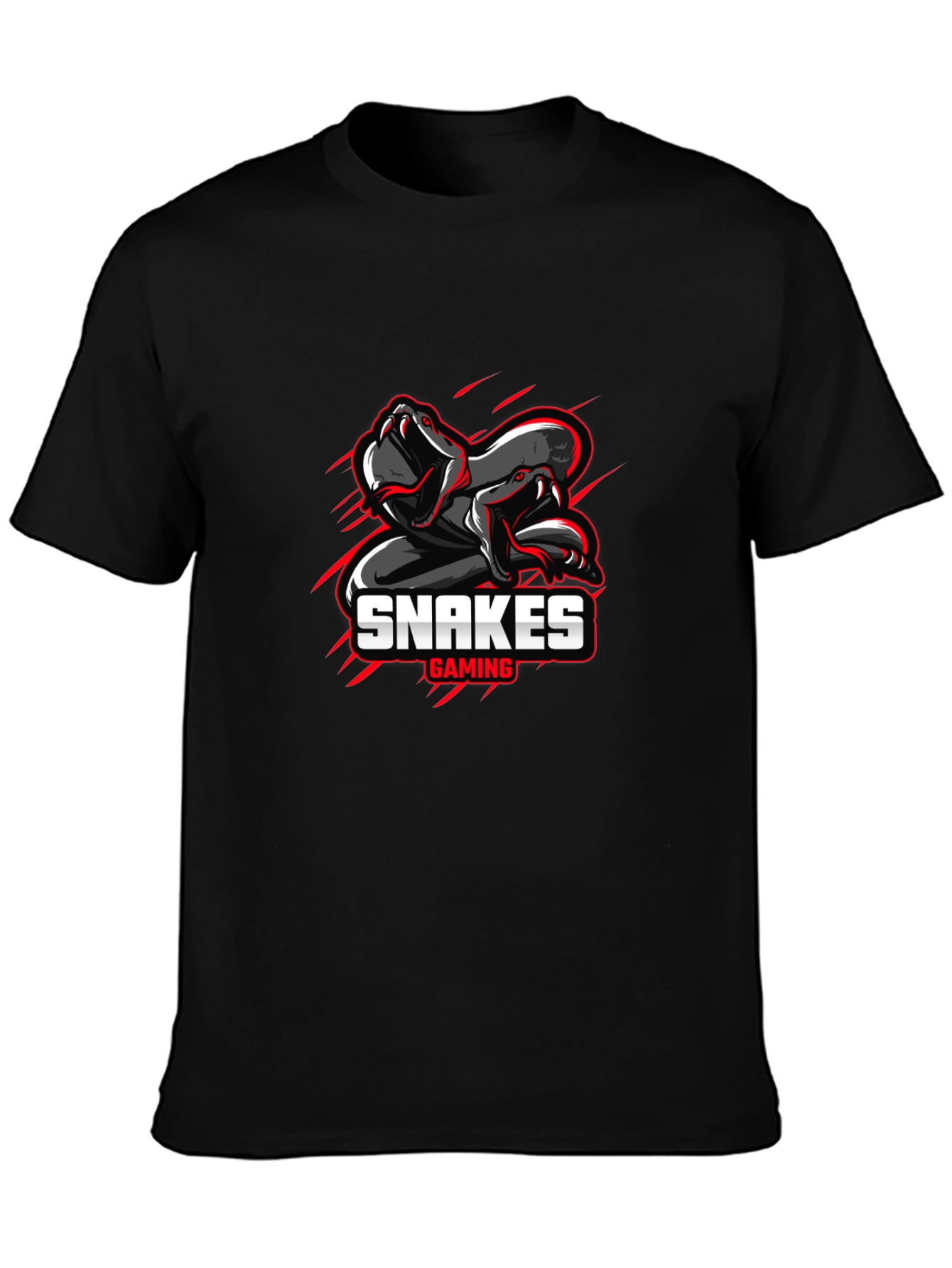 Snakes Gaming Black T-Shirt - Mens Graphic Tee