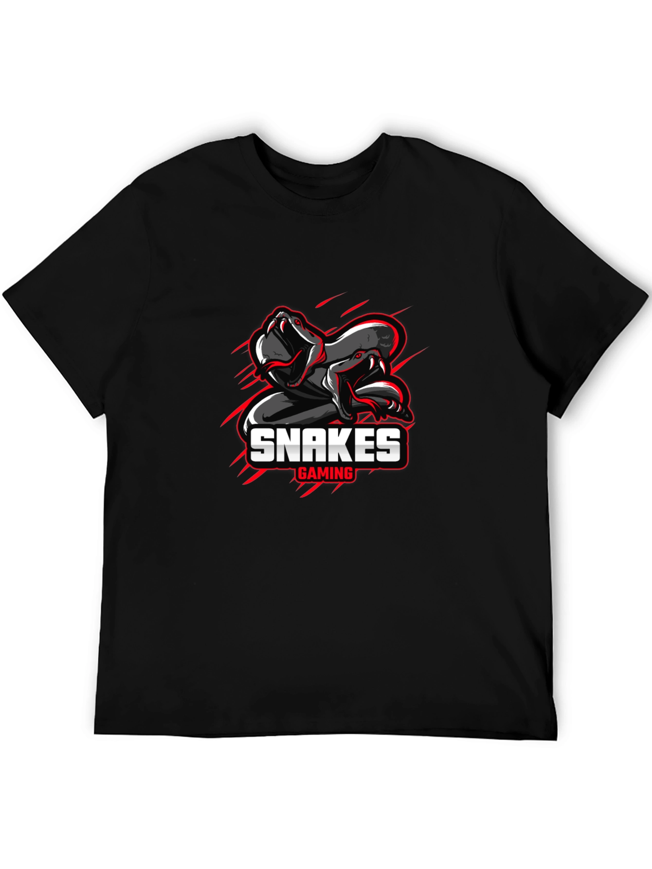 Snakes Gaming Black T-Shirt - Mens Graphic Tee