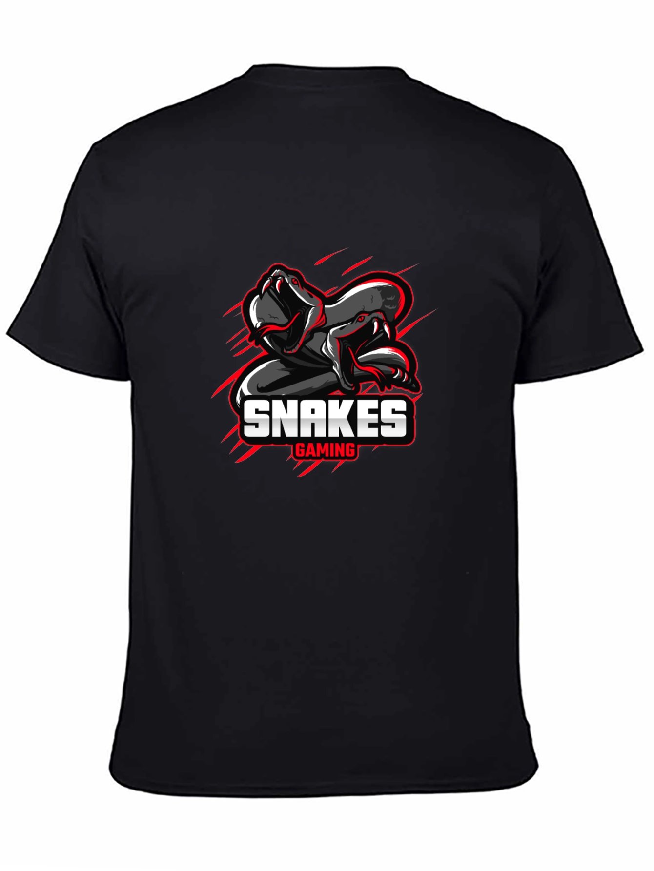 Snakes Gaming Black T-Shirt - Mens Graphic Tee