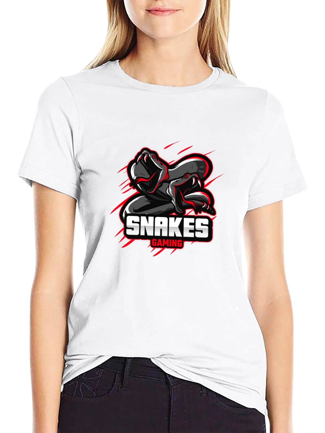 Snakes Gaming Black T-Shirt - Mens Graphic Tee