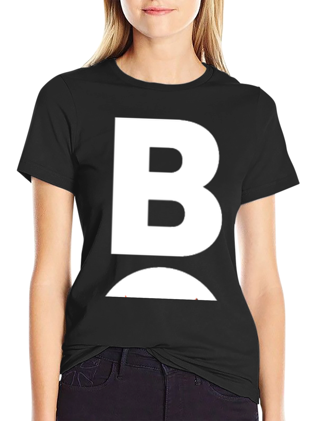 Bold B Graphic Tee - Stylish Black Cotton T-Shirt