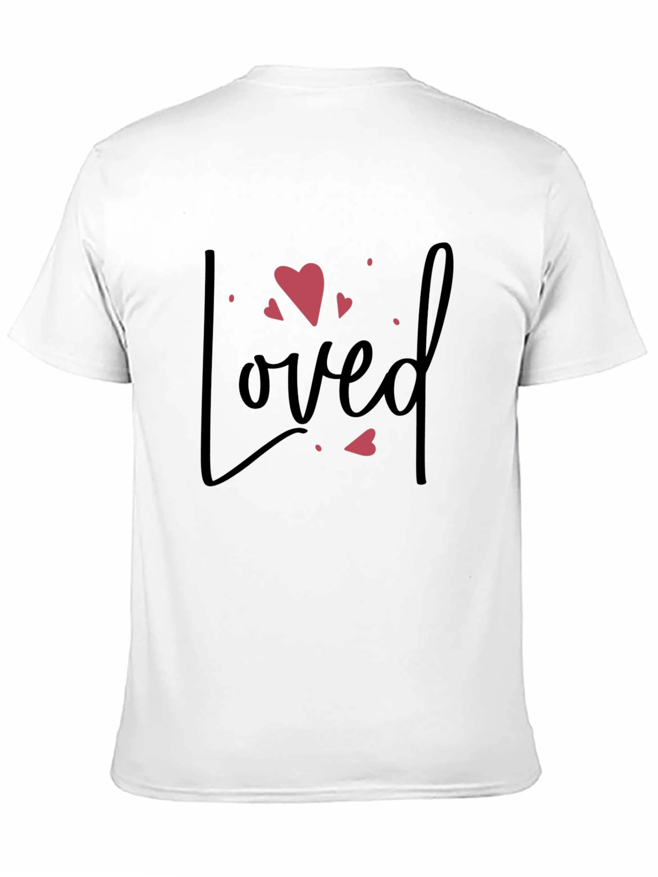 Loved Heart Graphic Tee - Black Cotton T-Shirt