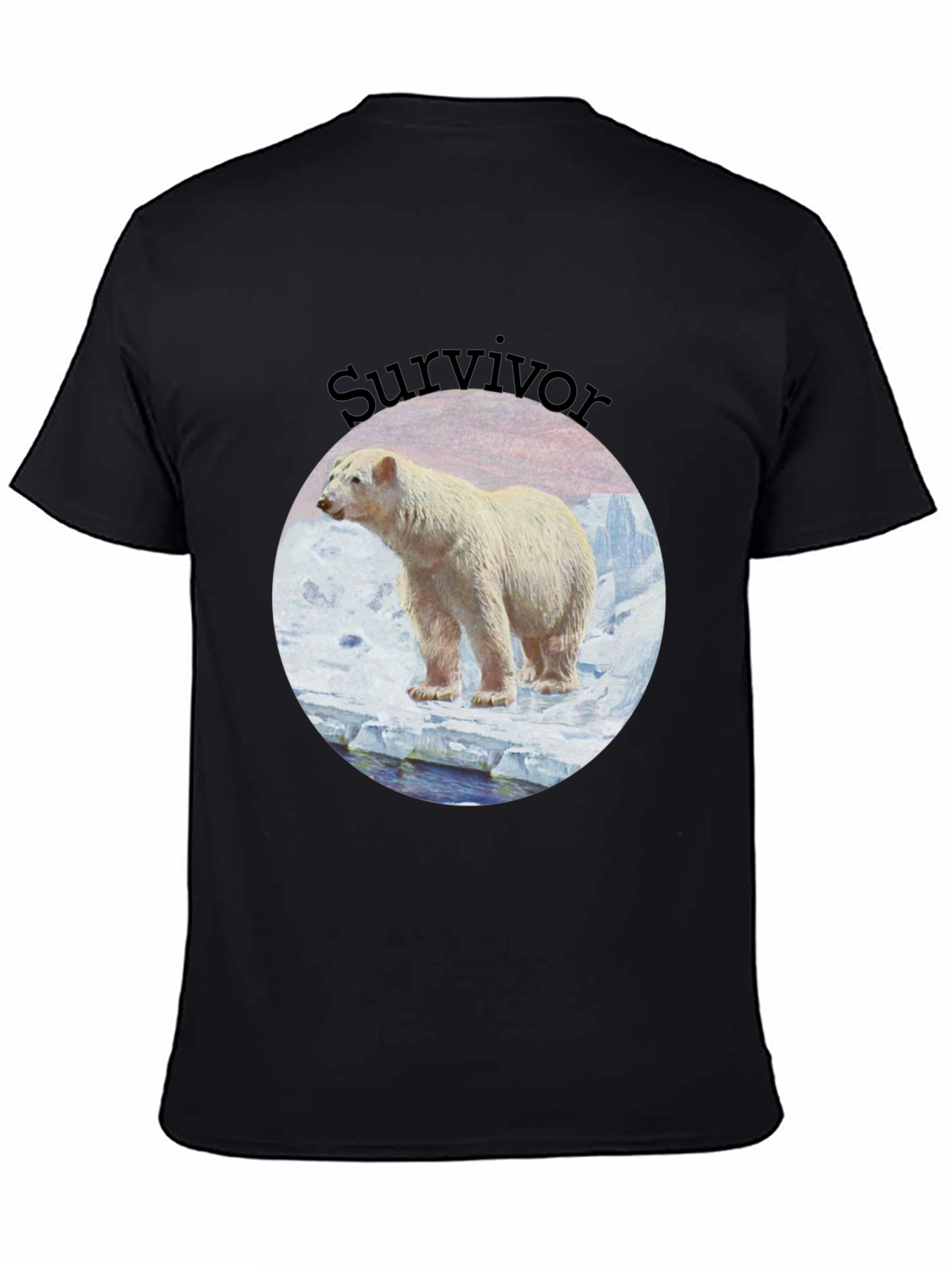 Polar Bear Survivor Black T-Shirt