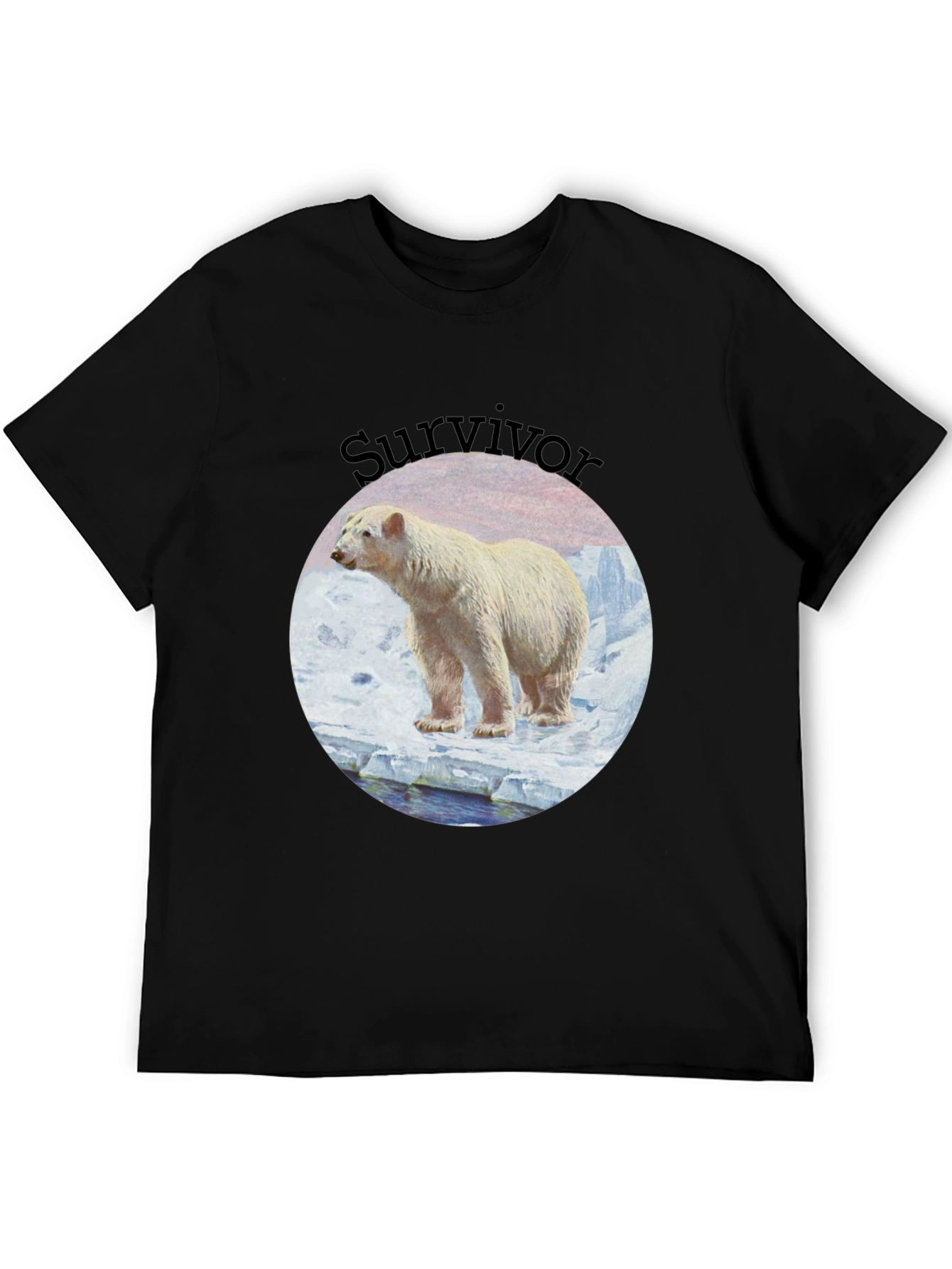 Polar Bear Survivor Black T-Shirt