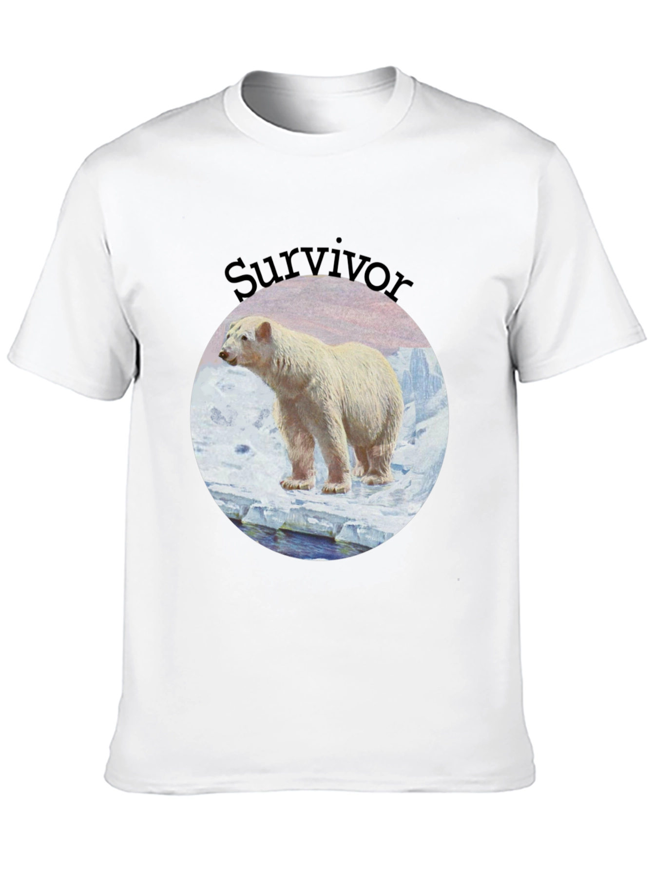 Polar Bear Survivor Black T-Shirt