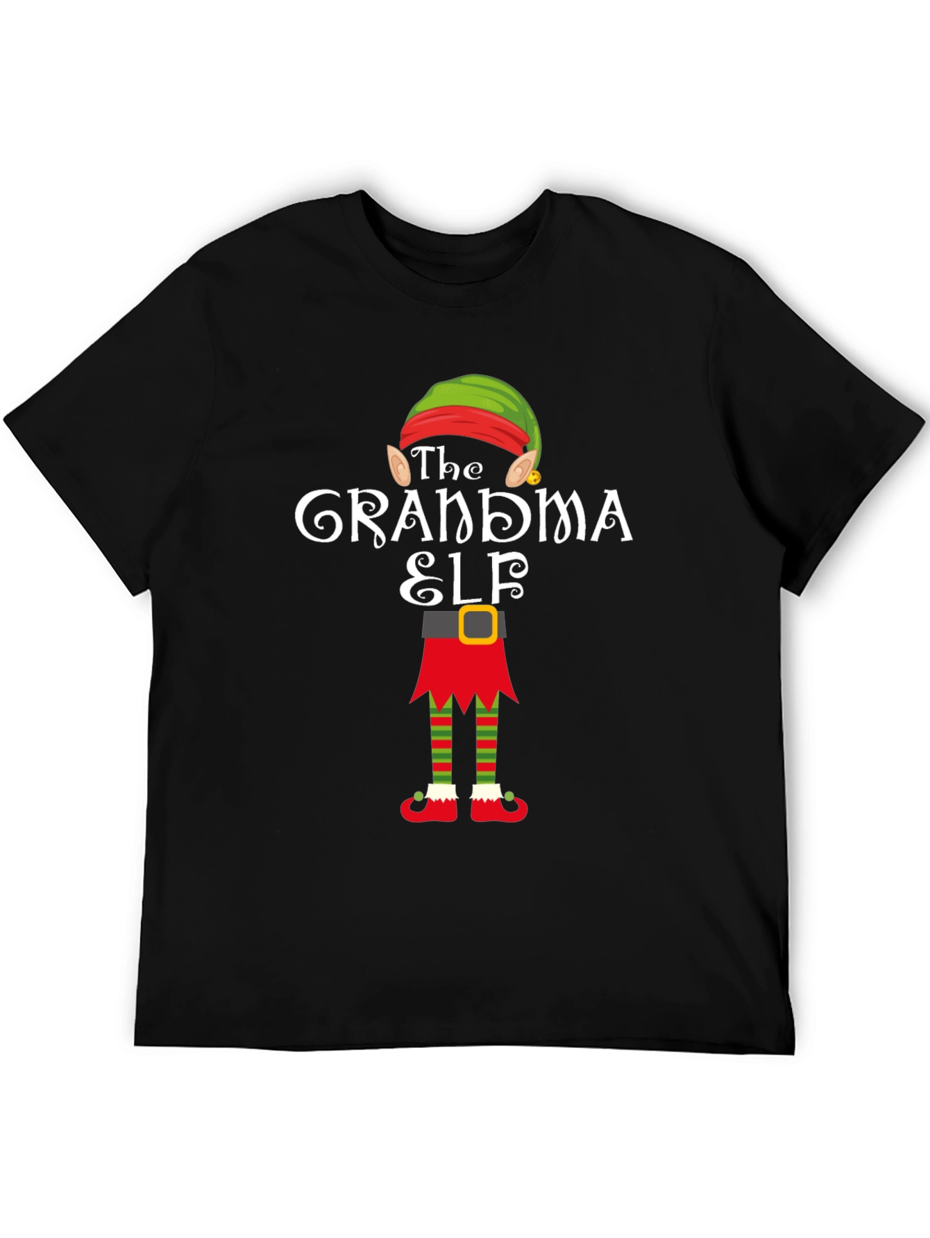 Grandma Elf Graphic Tee - Festive Holiday T-Shirt