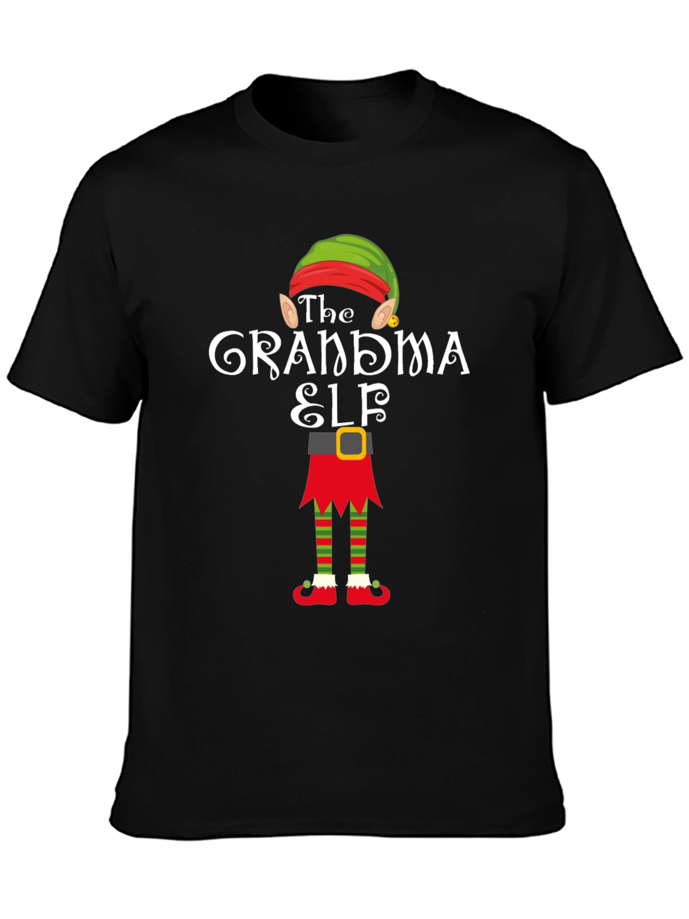 Grandma Elf Graphic Tee - Festive Holiday T-Shirt