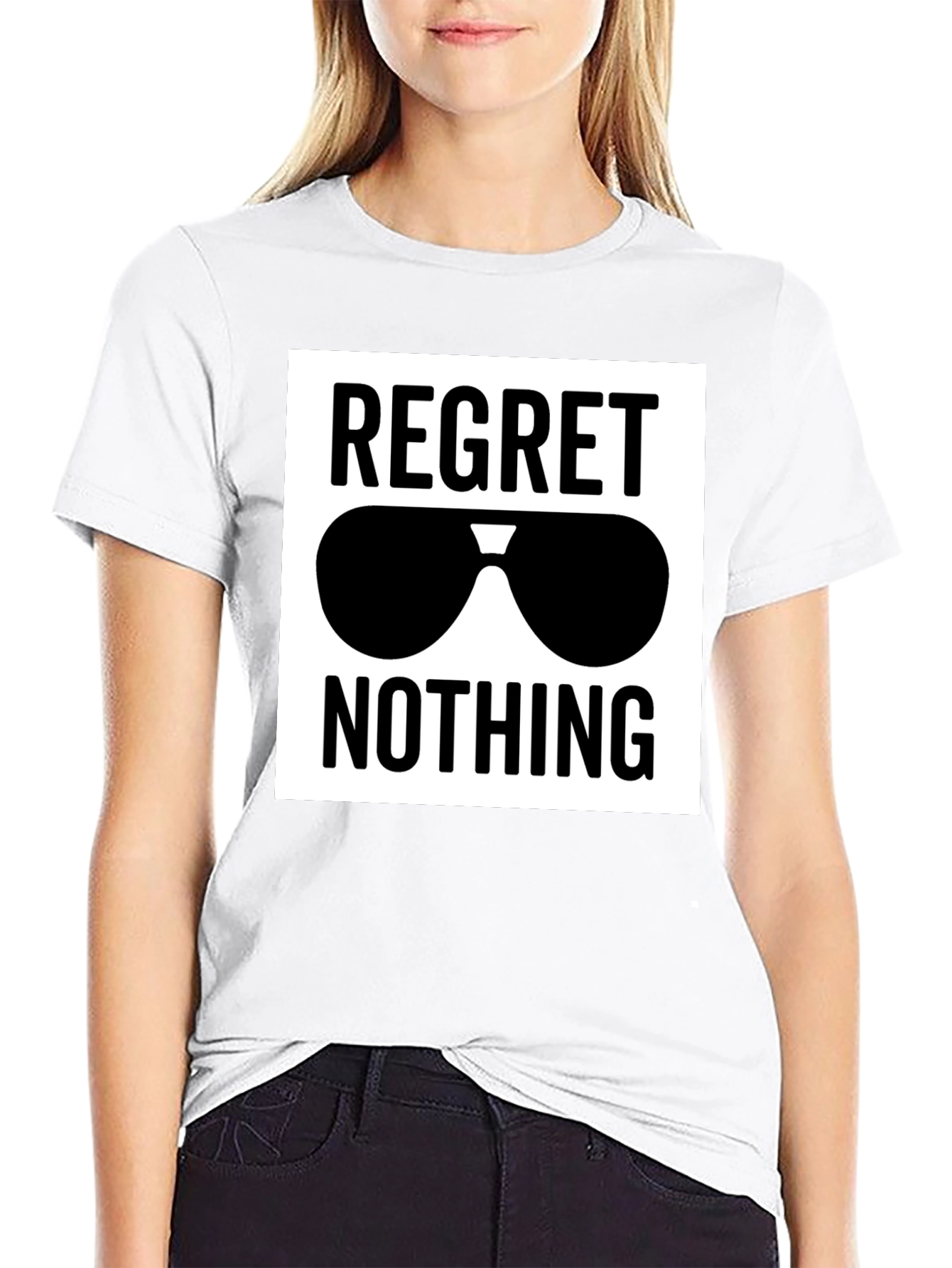 Regret Nothing Sunglasses Graphic Tee - Black