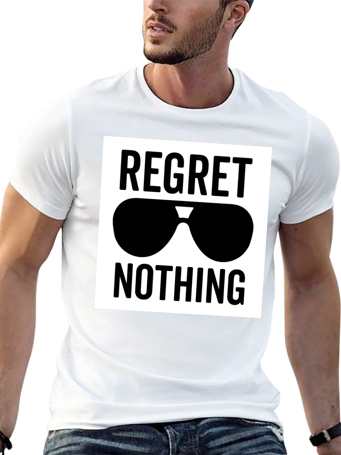 Regret Nothing Sunglasses Graphic Tee - Black