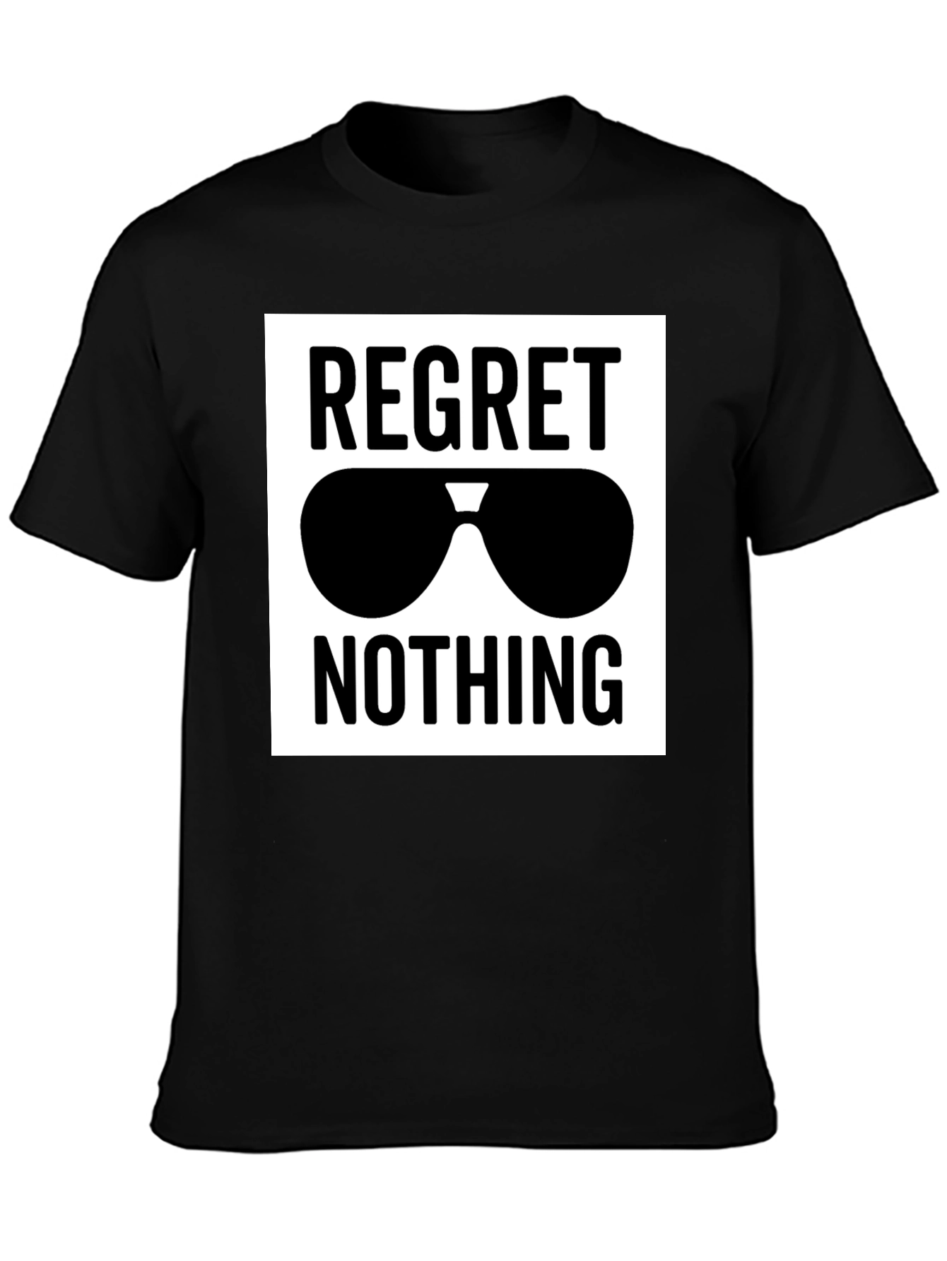 Regret Nothing Sunglasses Graphic Tee - Black