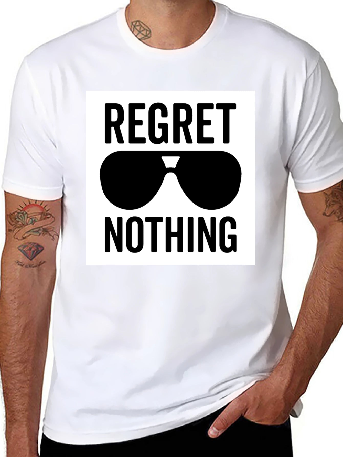 Regret Nothing Sunglasses Graphic Tee - Black