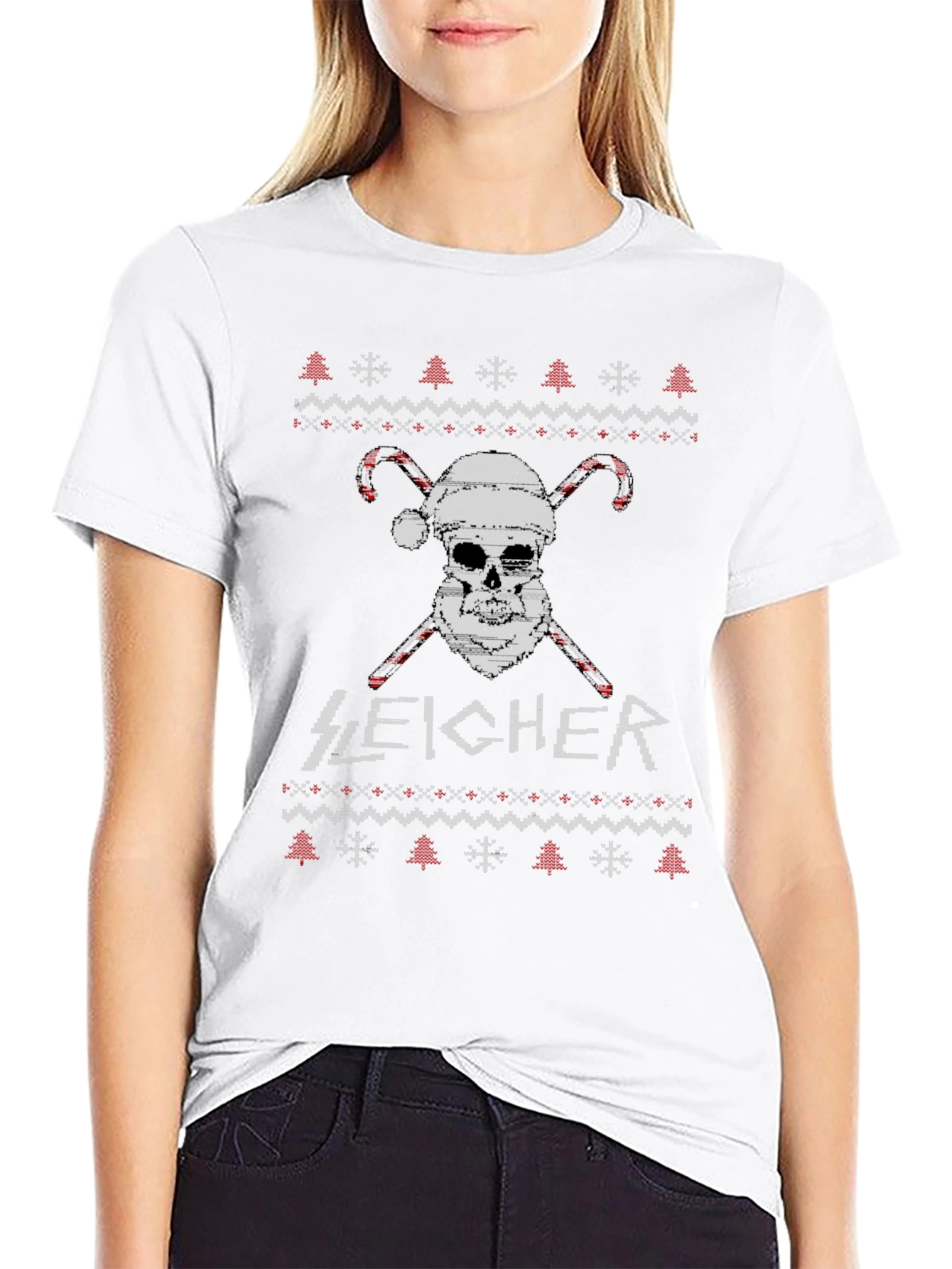 Sleigh-er Christmas Skull T-Shirt