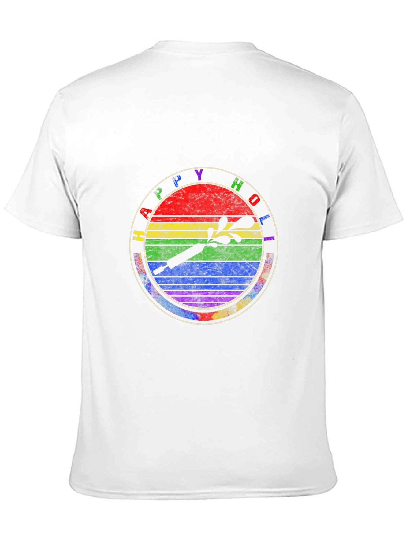 Happy Holi Rainbow Graphic T-Shirt