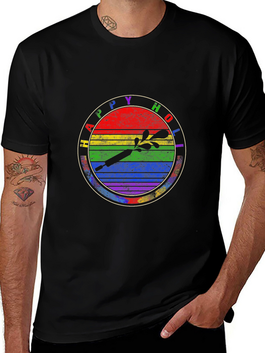 Happy Holi Rainbow Graphic T-Shirt