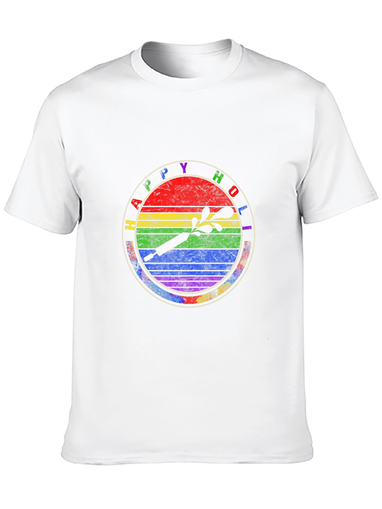 Happy Holi Rainbow Graphic T-Shirt