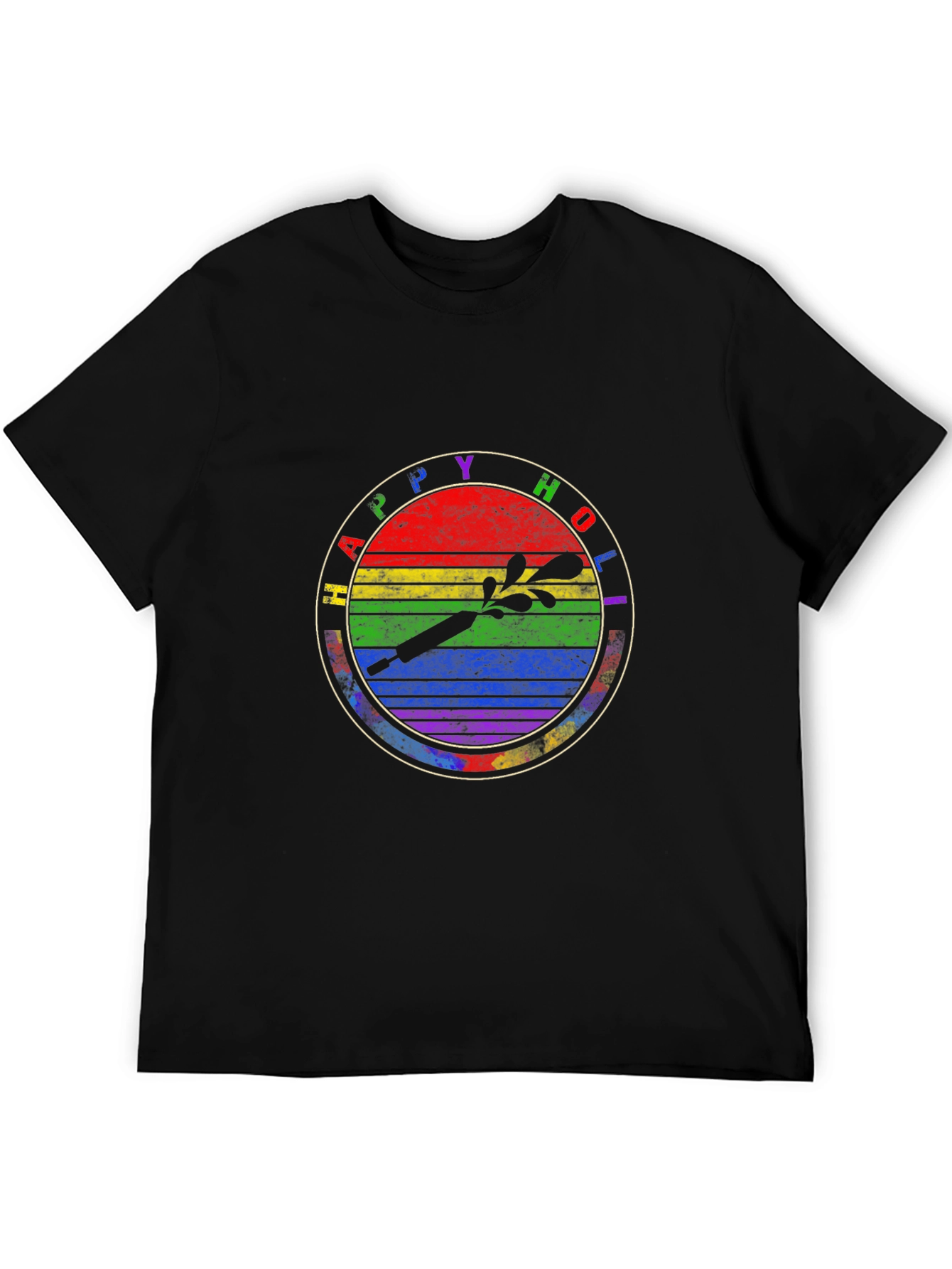 Happy Holi Rainbow Graphic T-Shirt