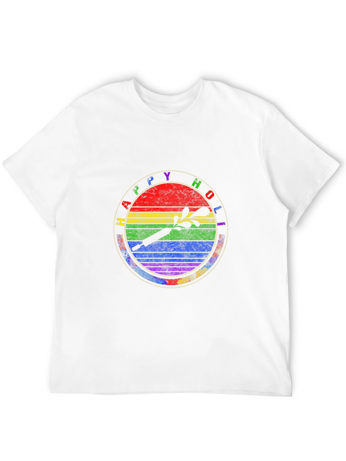 Happy Holi Rainbow Graphic T-Shirt