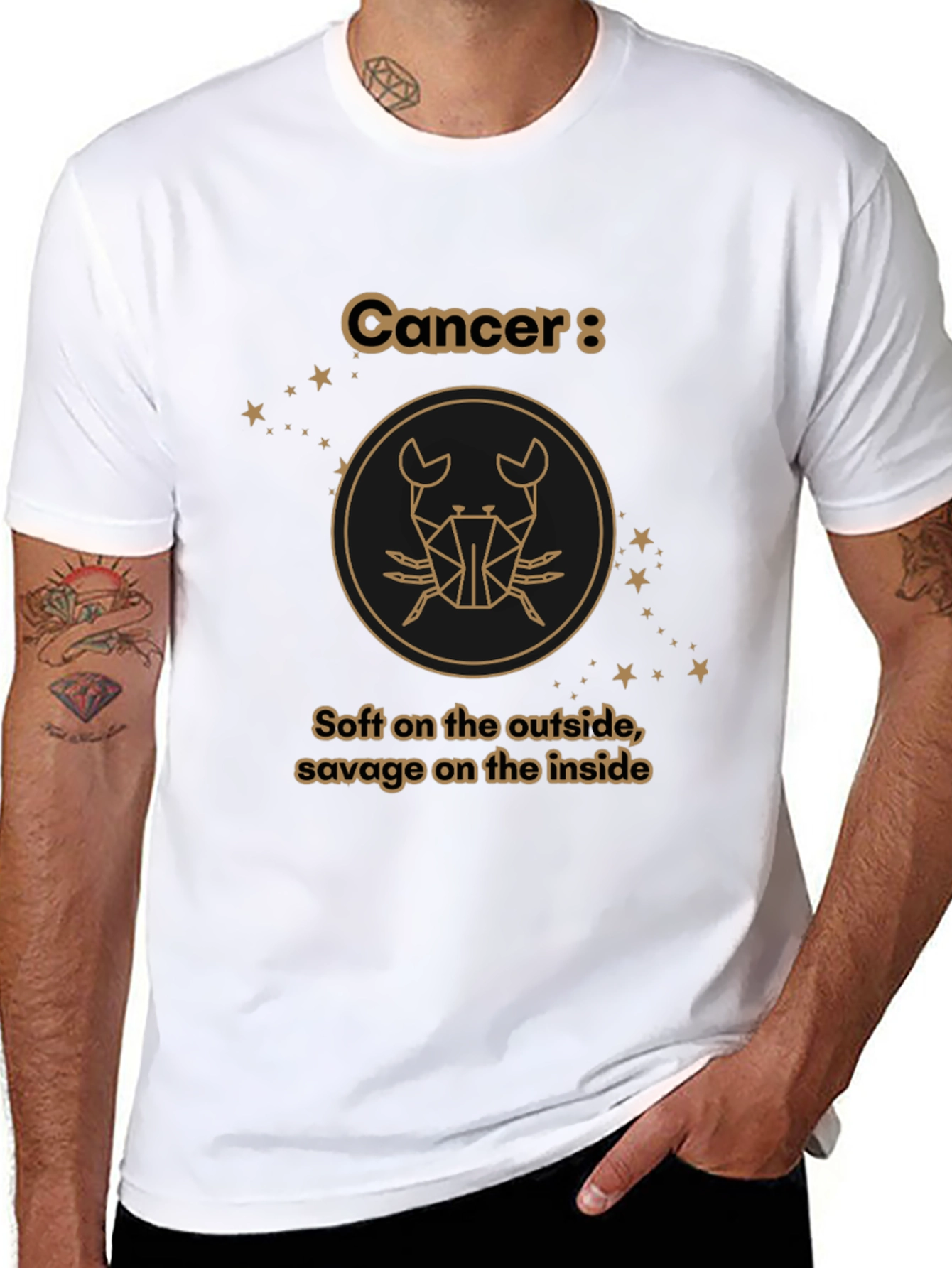 Cancer Zodiac Graphic Tee: Soft & Savage T-Shirt