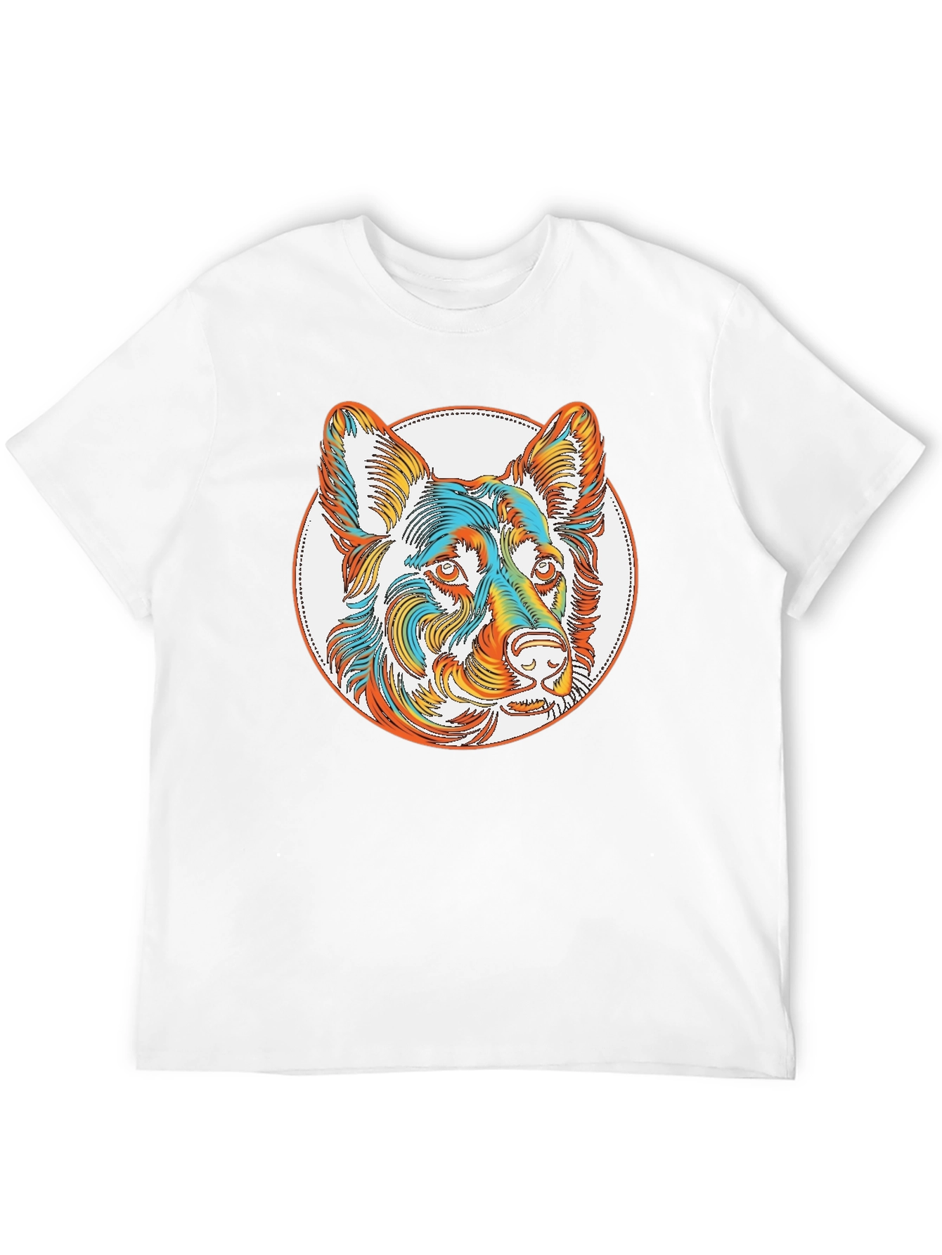 Dog Portrait Graphic Tee - Stylish Black T-Shirt