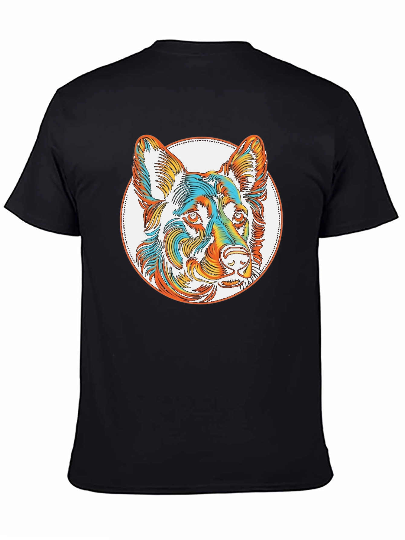 Dog Portrait Graphic Tee - Stylish Black T-Shirt