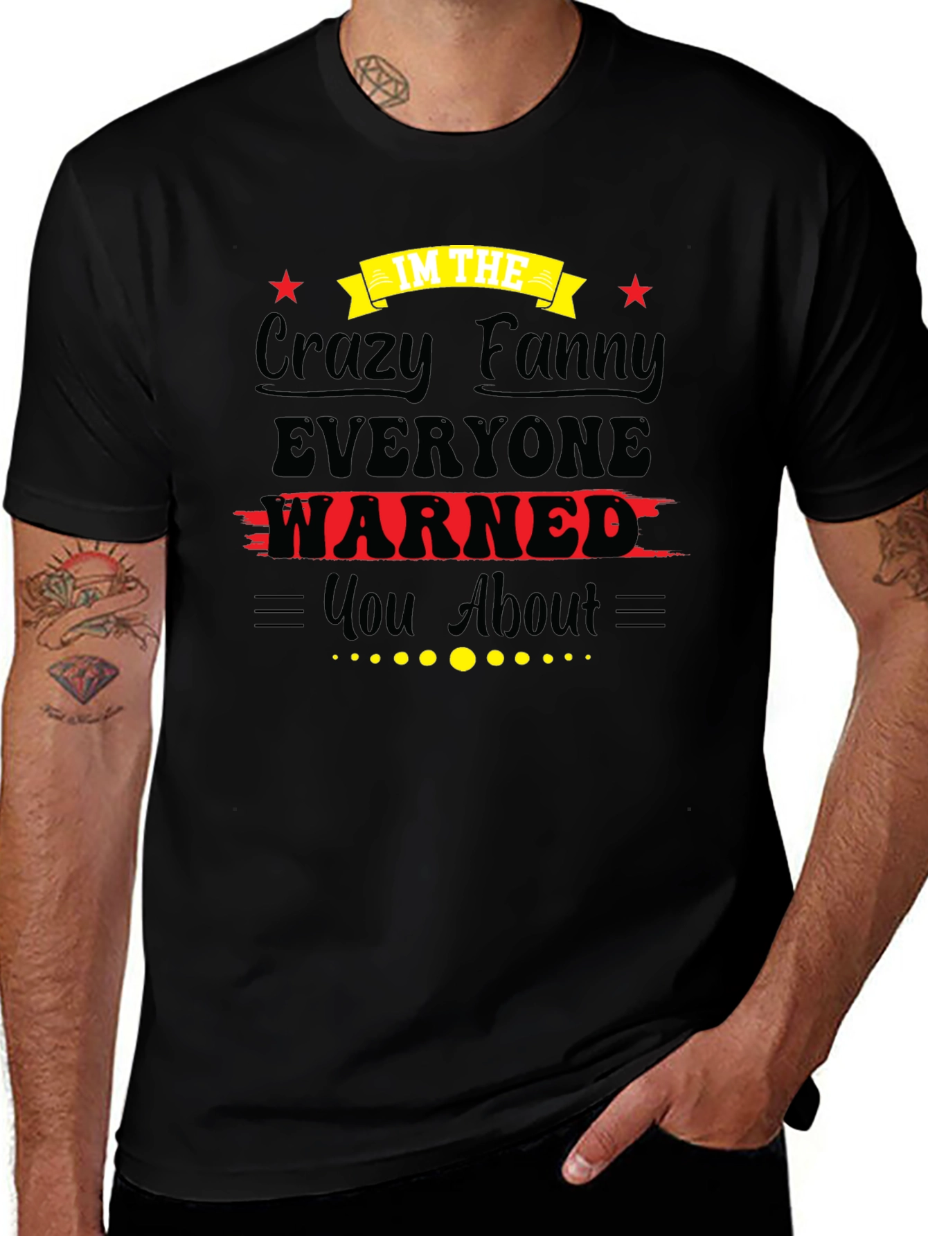 Crazy Fanny Graphic Tee - Unisex Black T-Shirt