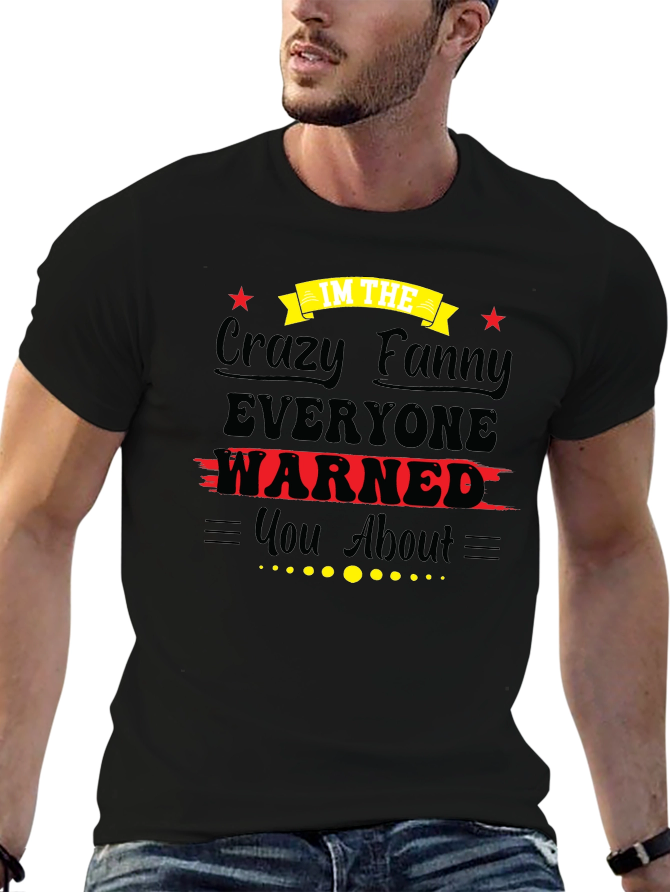Crazy Fanny Graphic Tee - Unisex Black T-Shirt