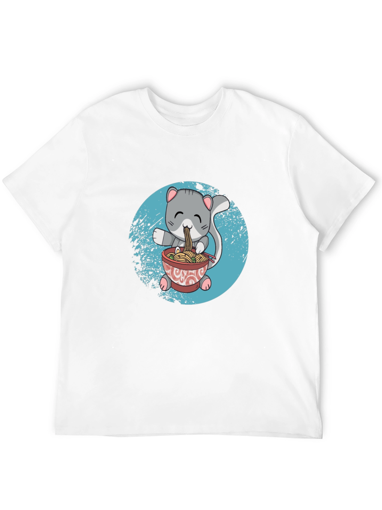 Cat Ramen Graphic T-Shirt - Kawaii Anime Style