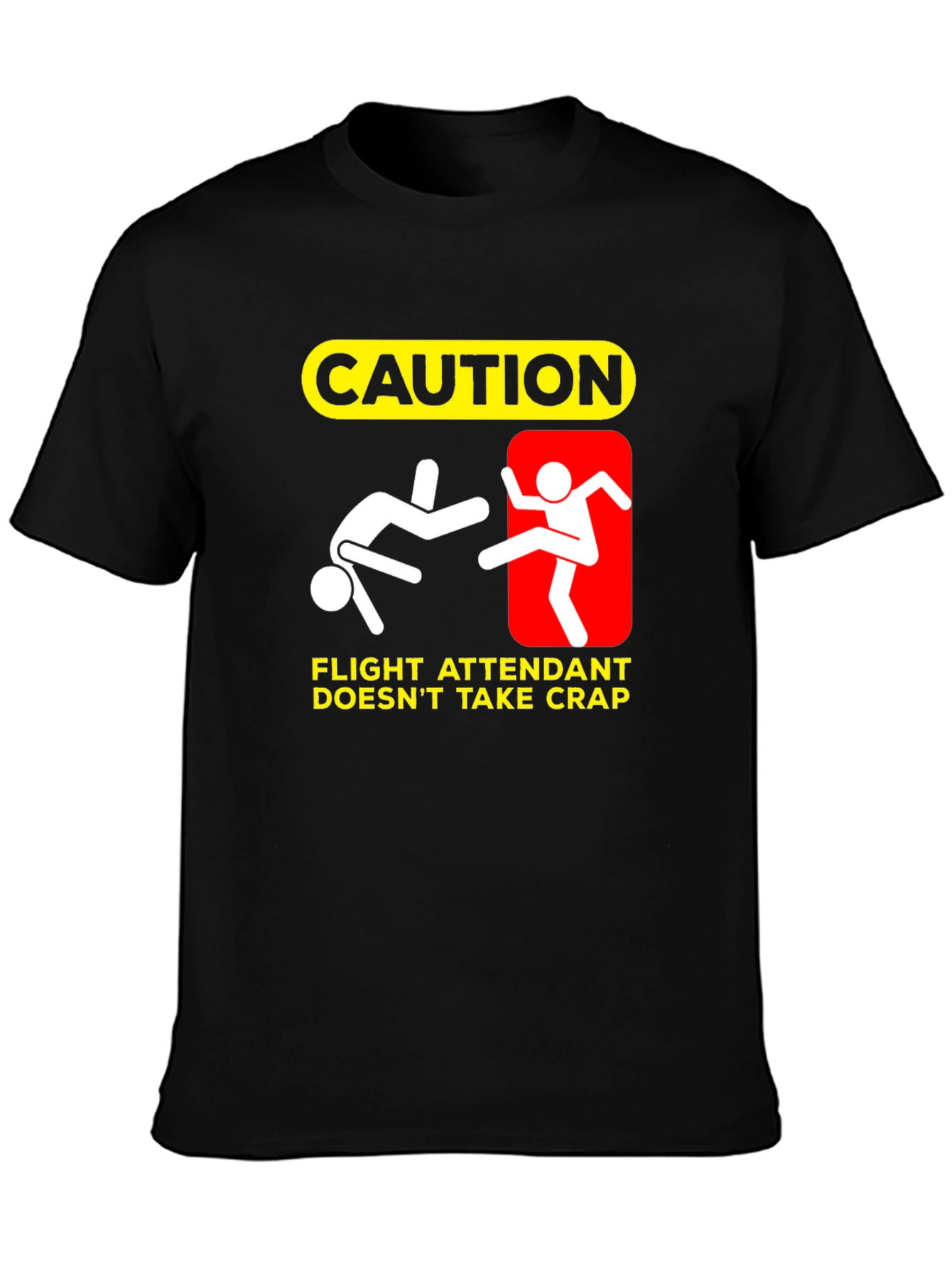 Caution Flight Attendant Funny T-Shirt