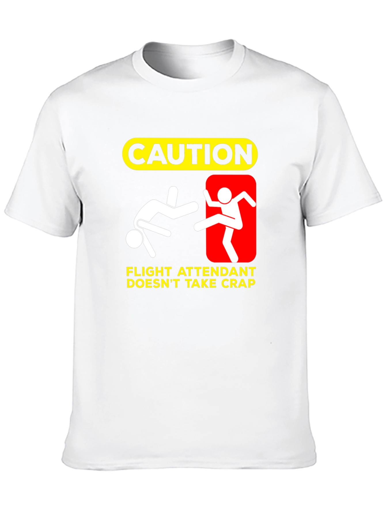 Caution Flight Attendant Funny T-Shirt