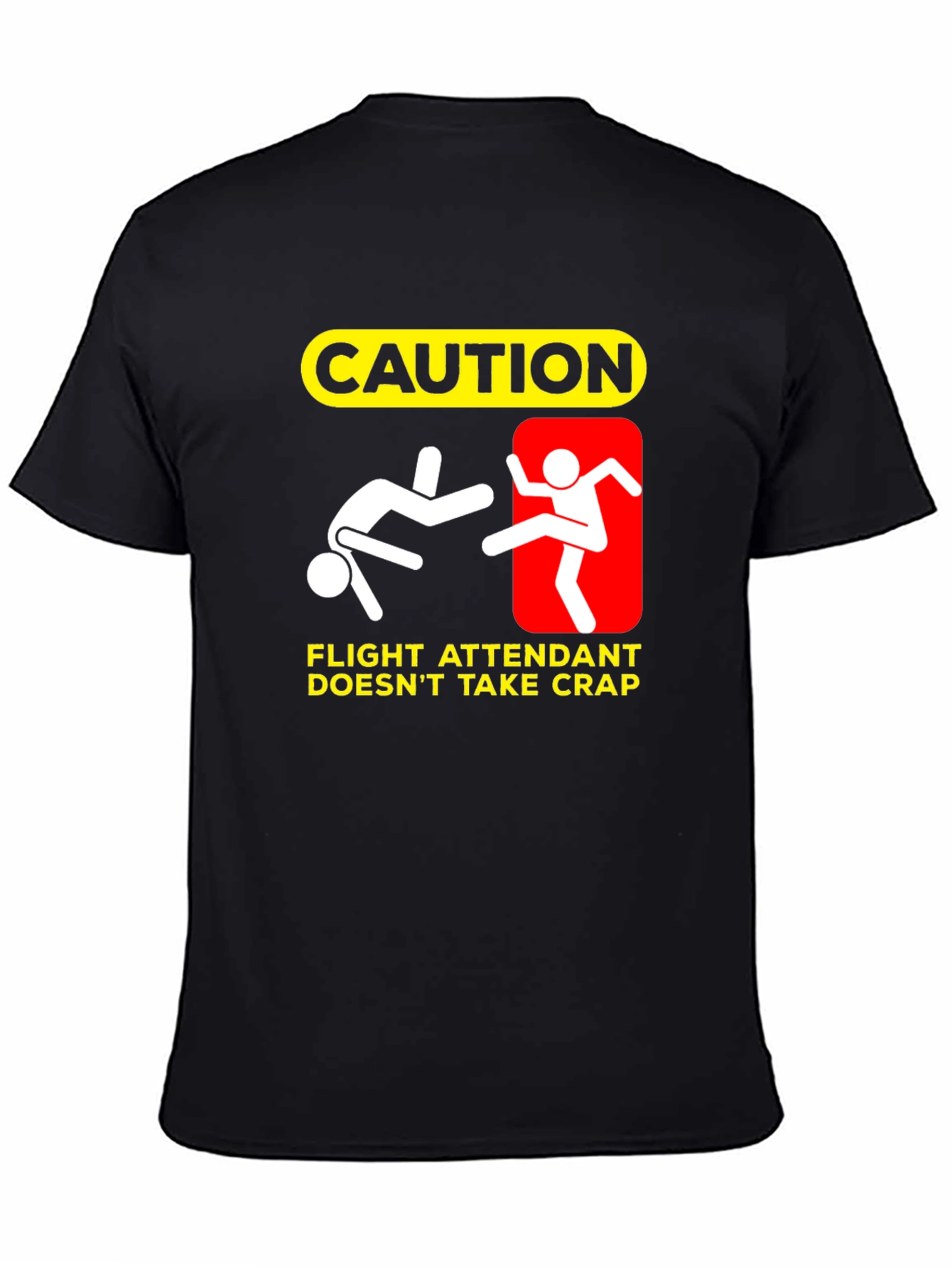 Caution Flight Attendant Funny T-Shirt