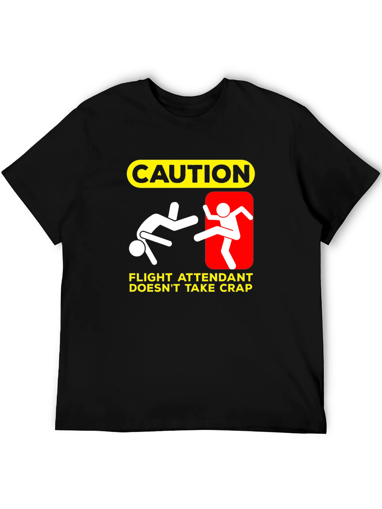 Caution Flight Attendant Funny T-Shirt
