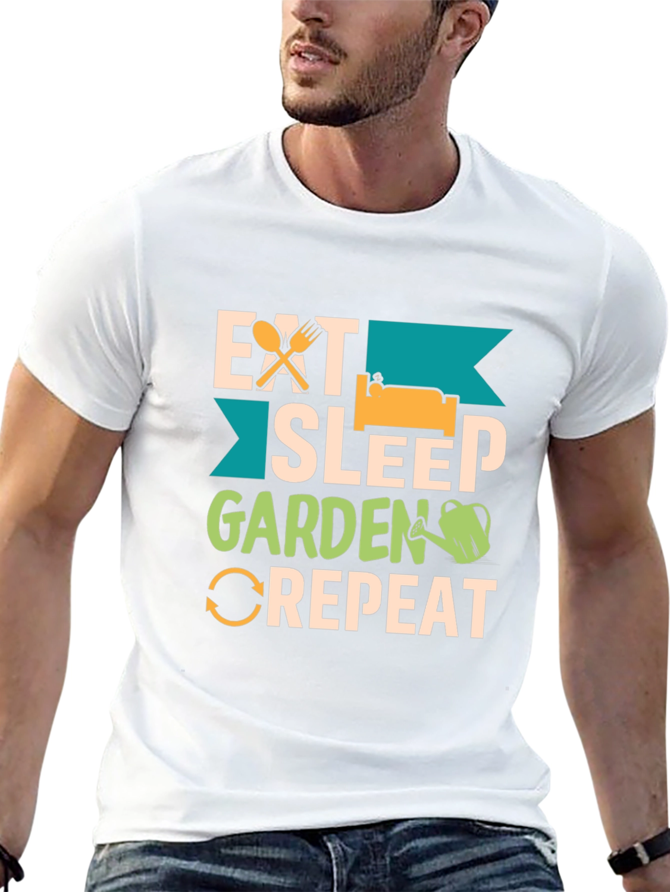 Eat Sleep Garden Repeat Graphic T-Shirt