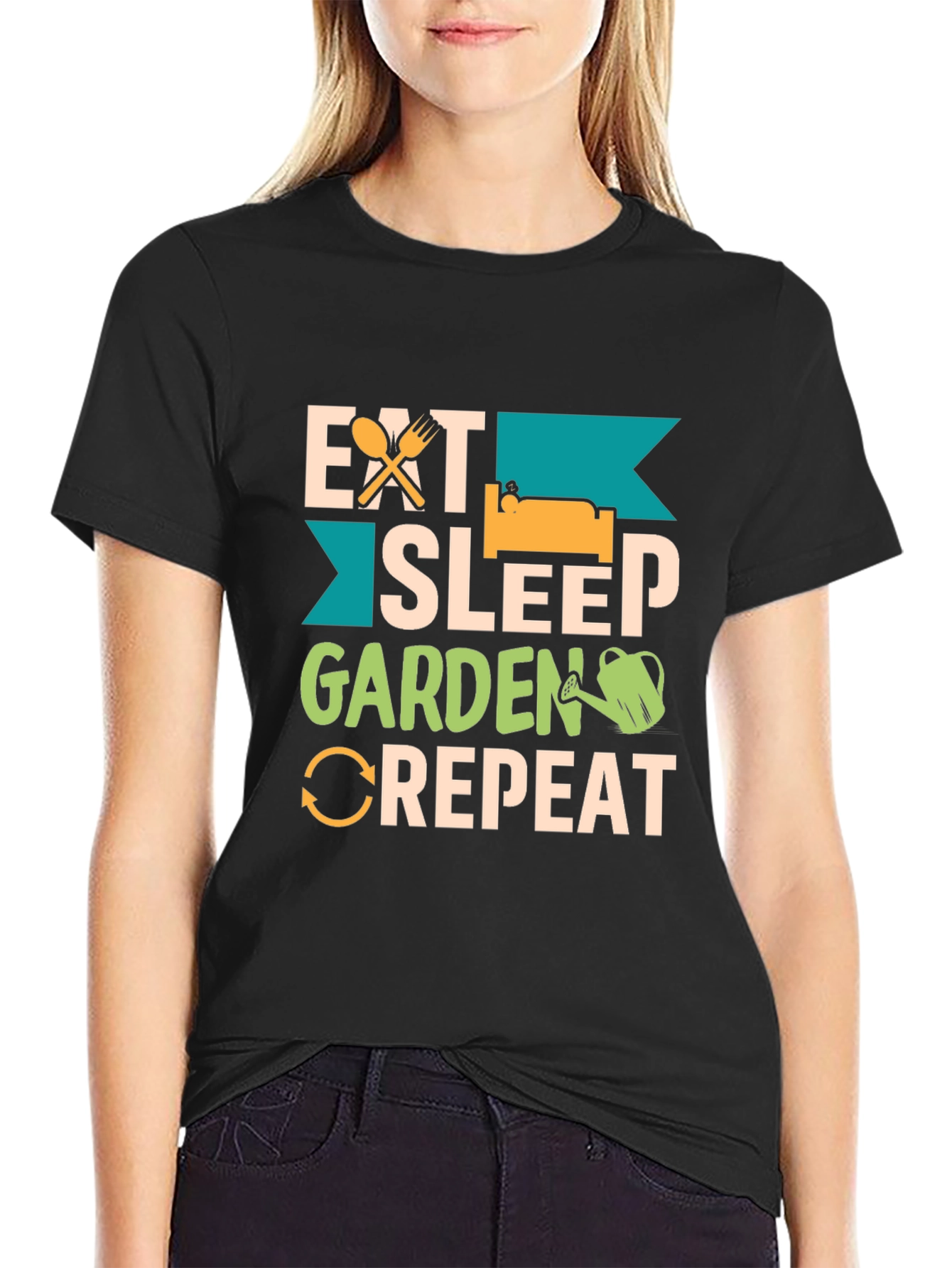 Eat Sleep Garden Repeat Graphic T-Shirt