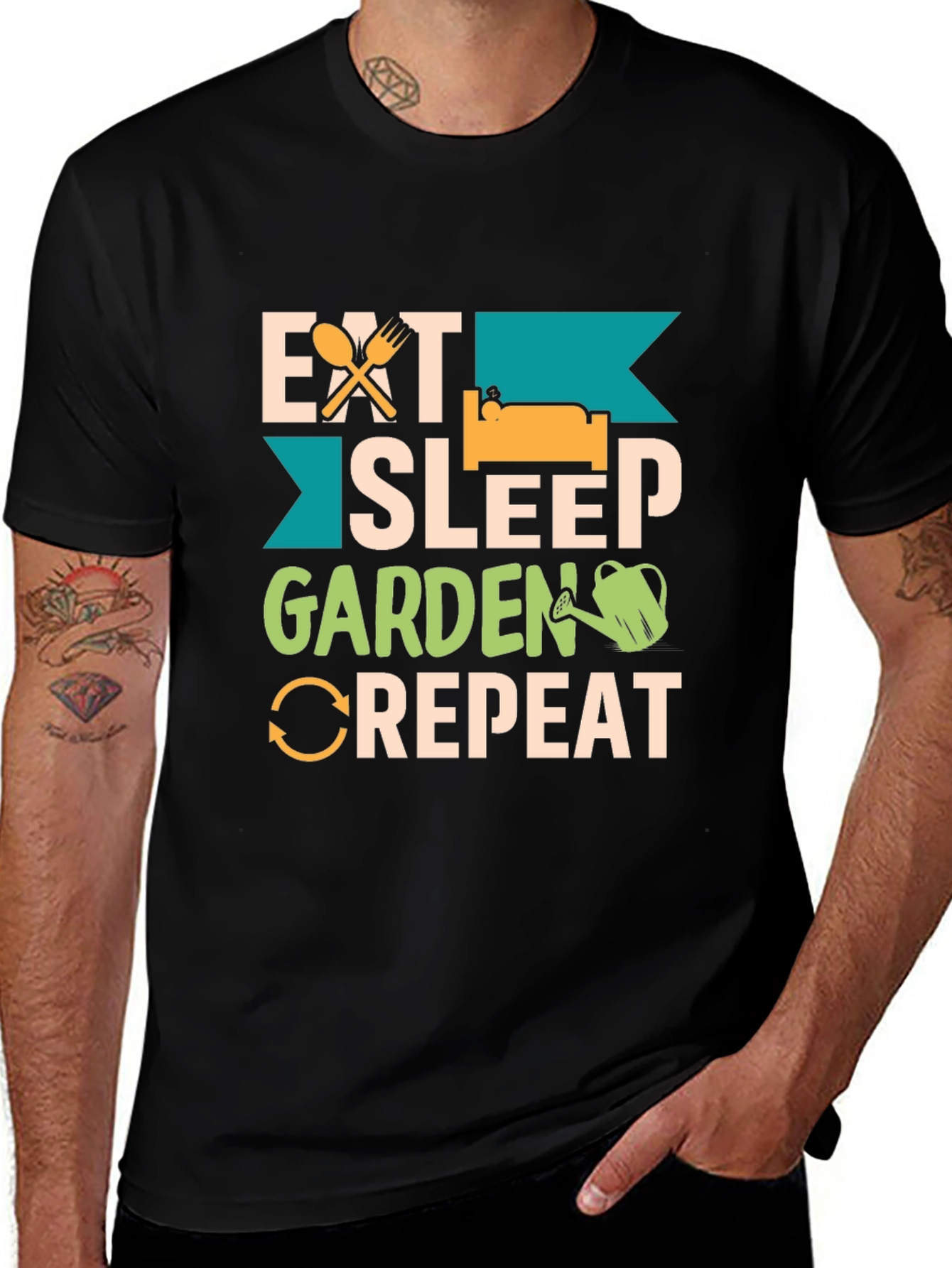 Eat Sleep Garden Repeat Graphic T-Shirt