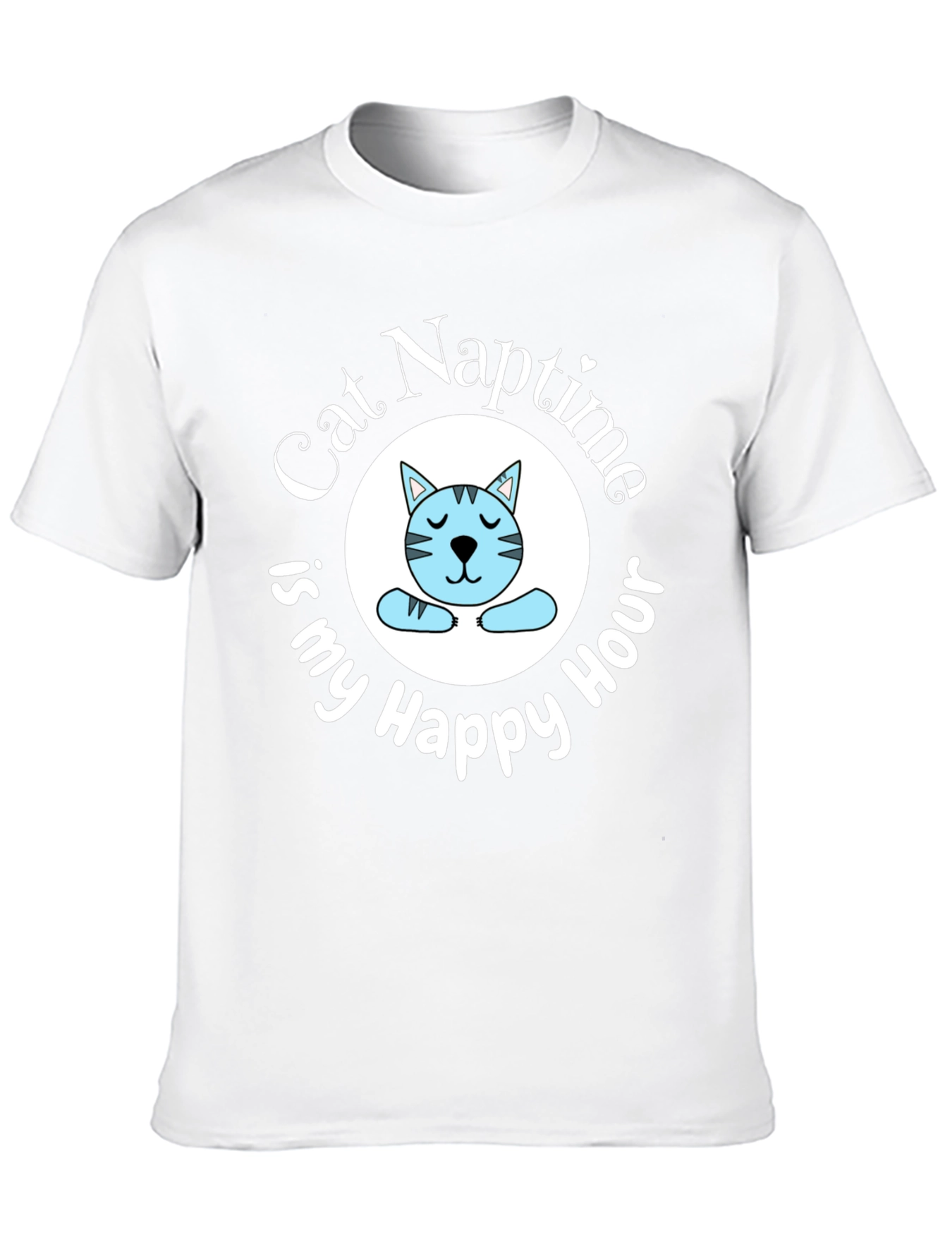 Cat Naptime Happy Hour Black T-Shirt