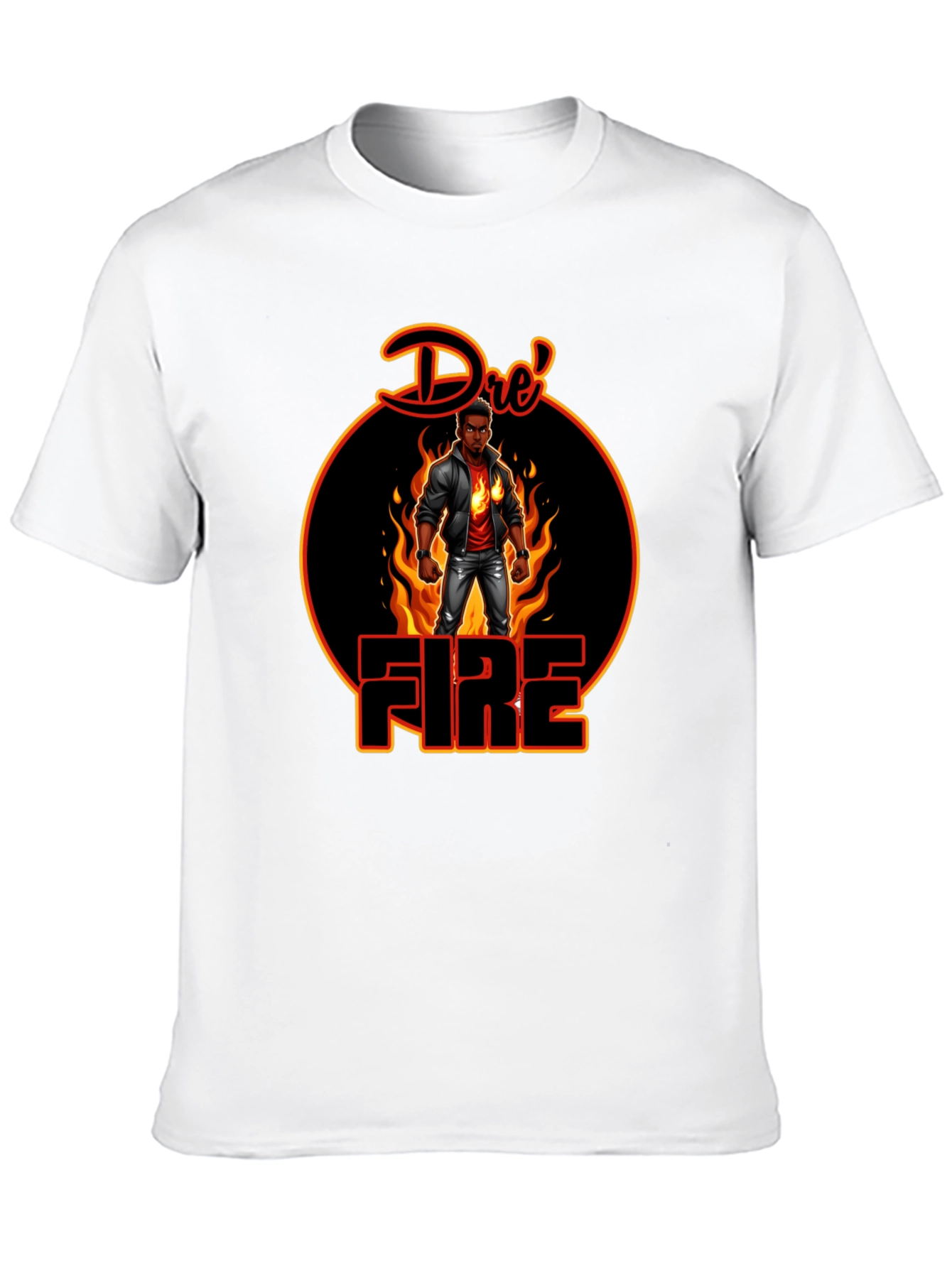 Dres Fire Graphic Tee - Cool Black T-Shirt