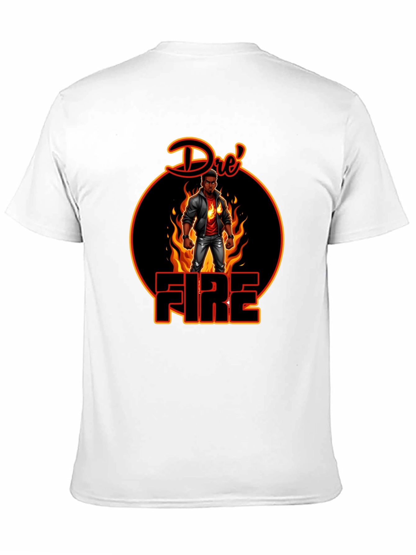 Dres Fire Graphic Tee - Cool Black T-Shirt
