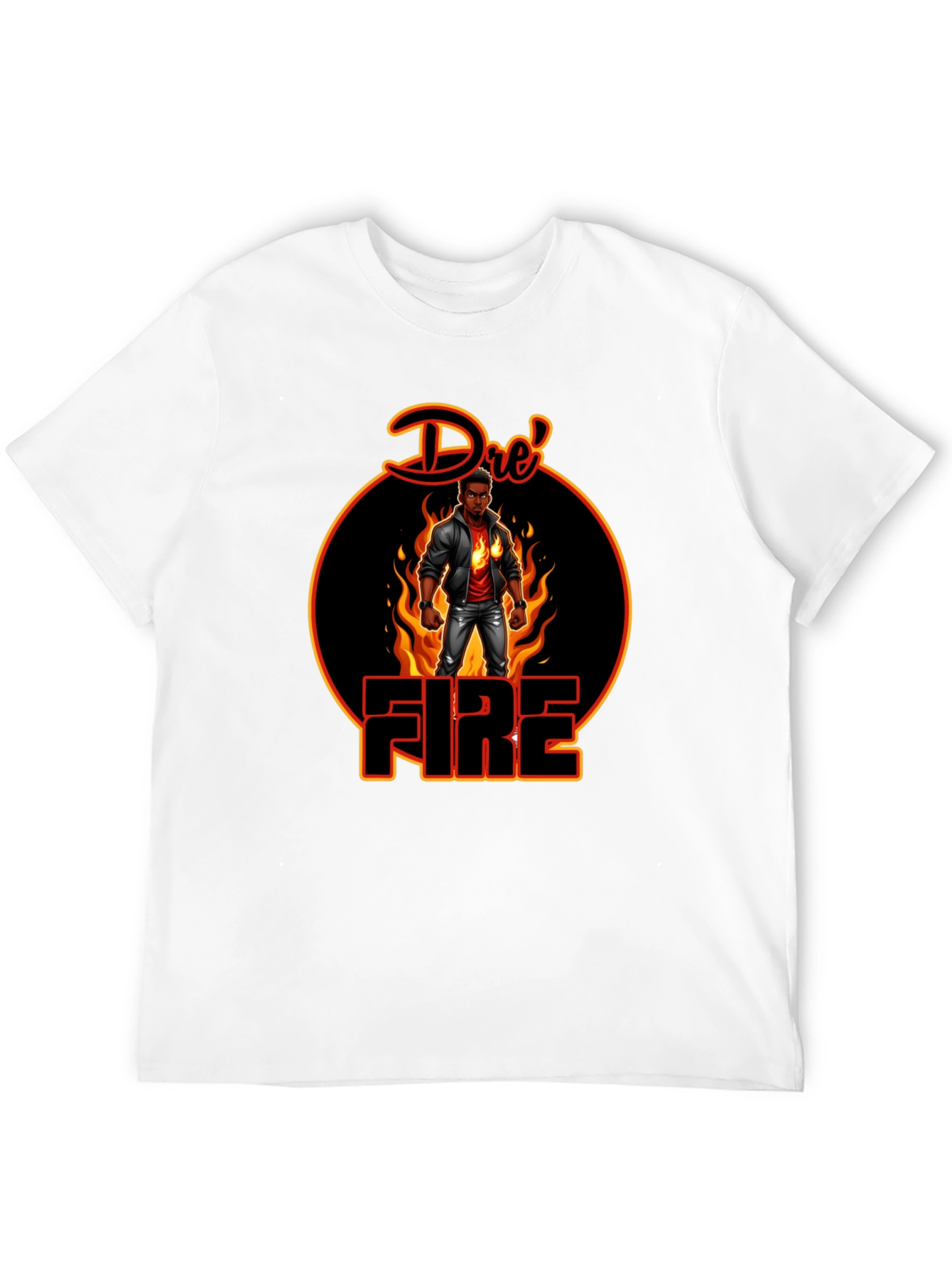 Dres Fire Graphic Tee - Cool Black T-Shirt