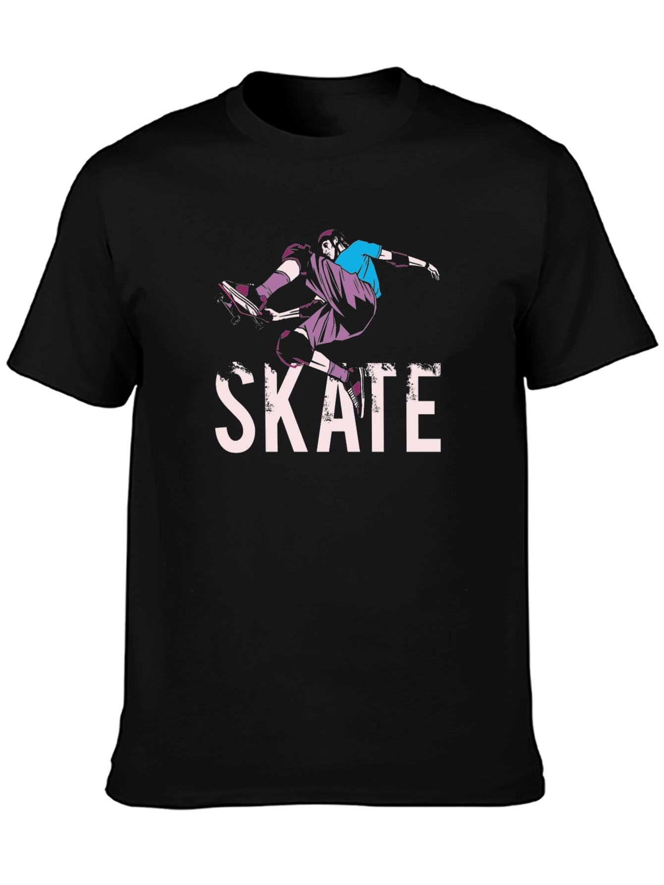 Skate T-Shirt - Black Skateboarder Graphic Tee