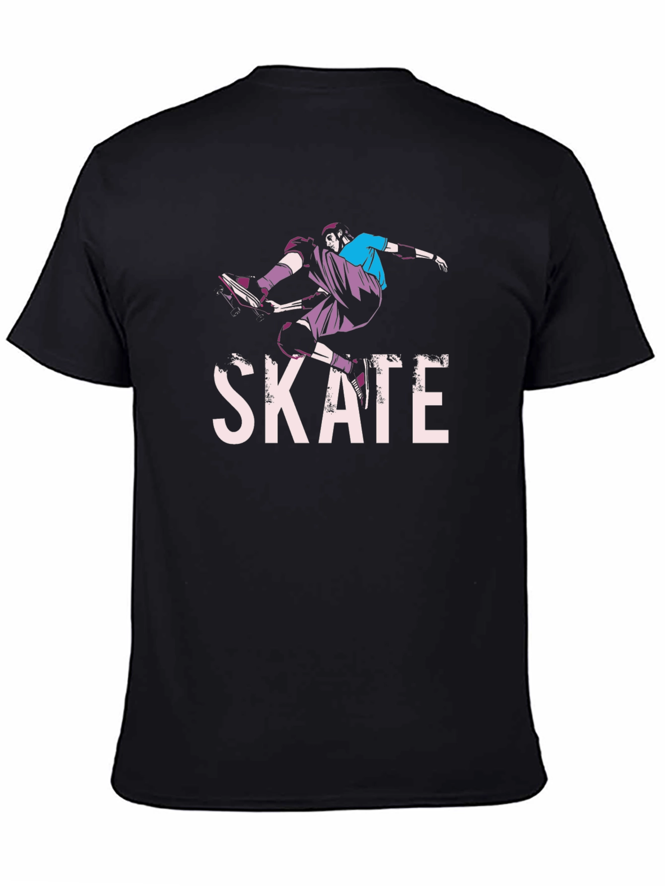 Skate T-Shirt - Black Skateboarder Graphic Tee