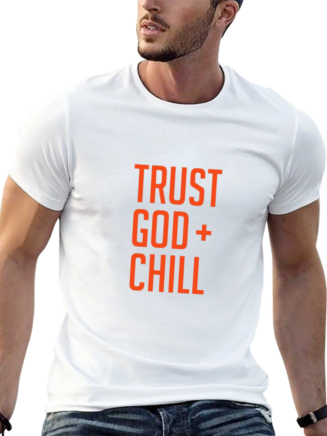 Trust God + Chill Graphic T-Shirt - Black