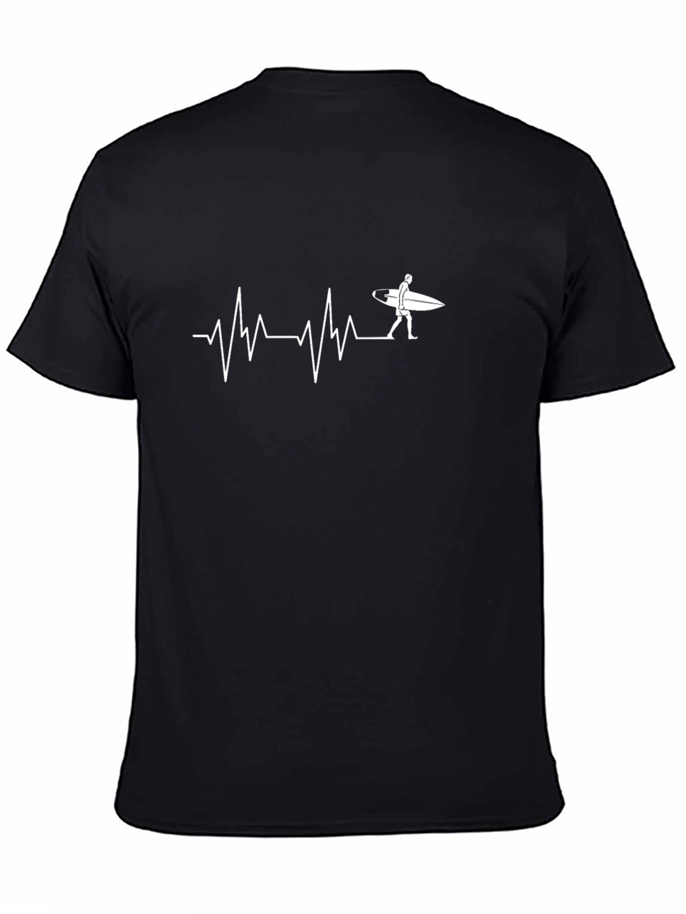 Surfer Heartbeat Graphic Tee - Black