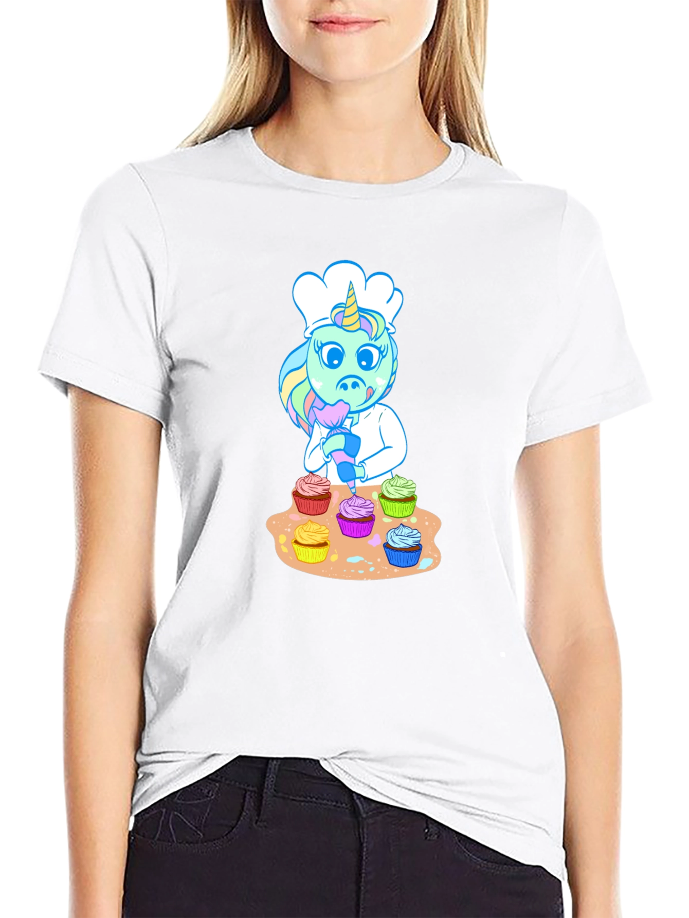 Unicorn Chef Cupcake T-Shirt