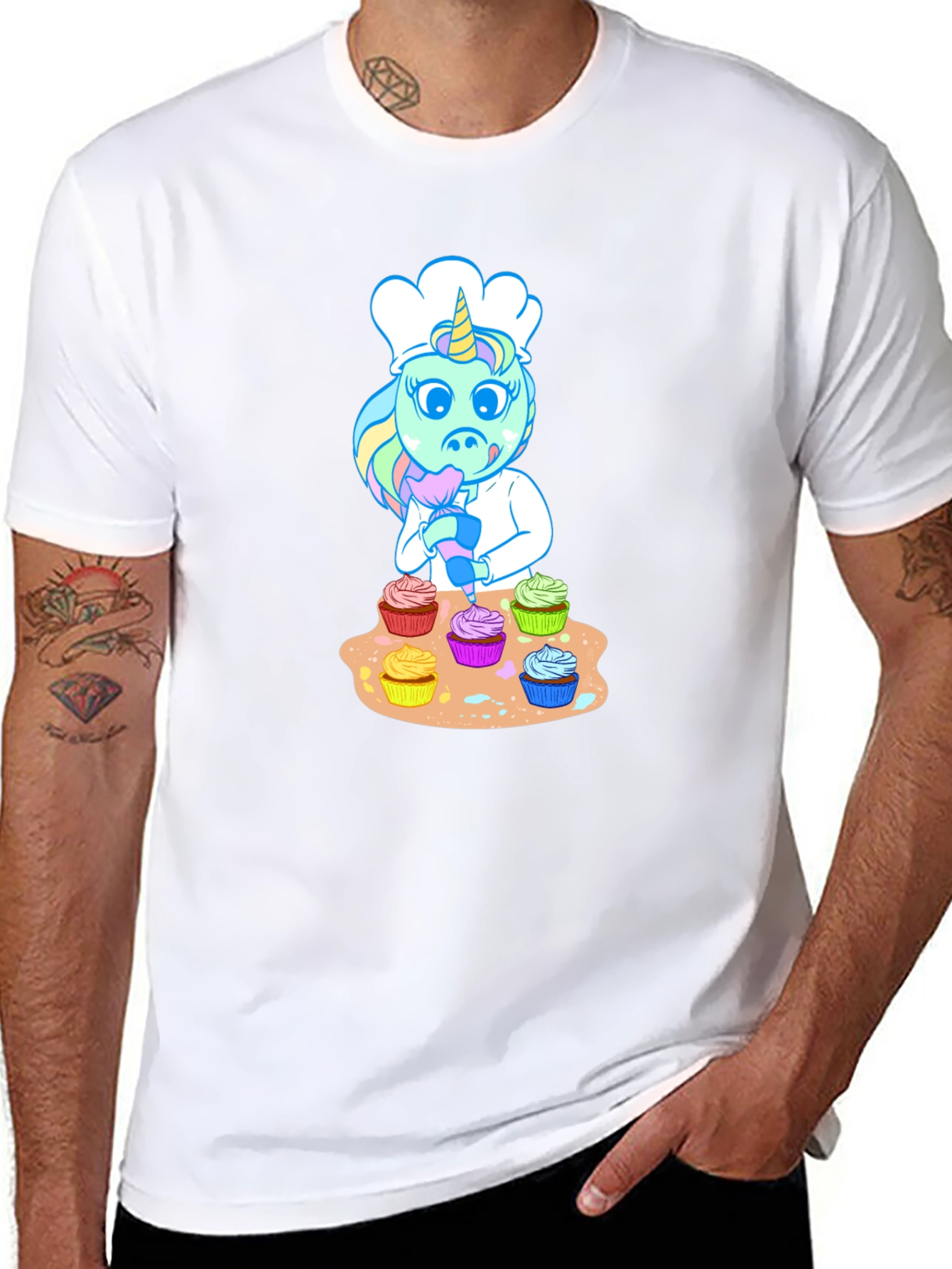Unicorn Chef Cupcake T-Shirt